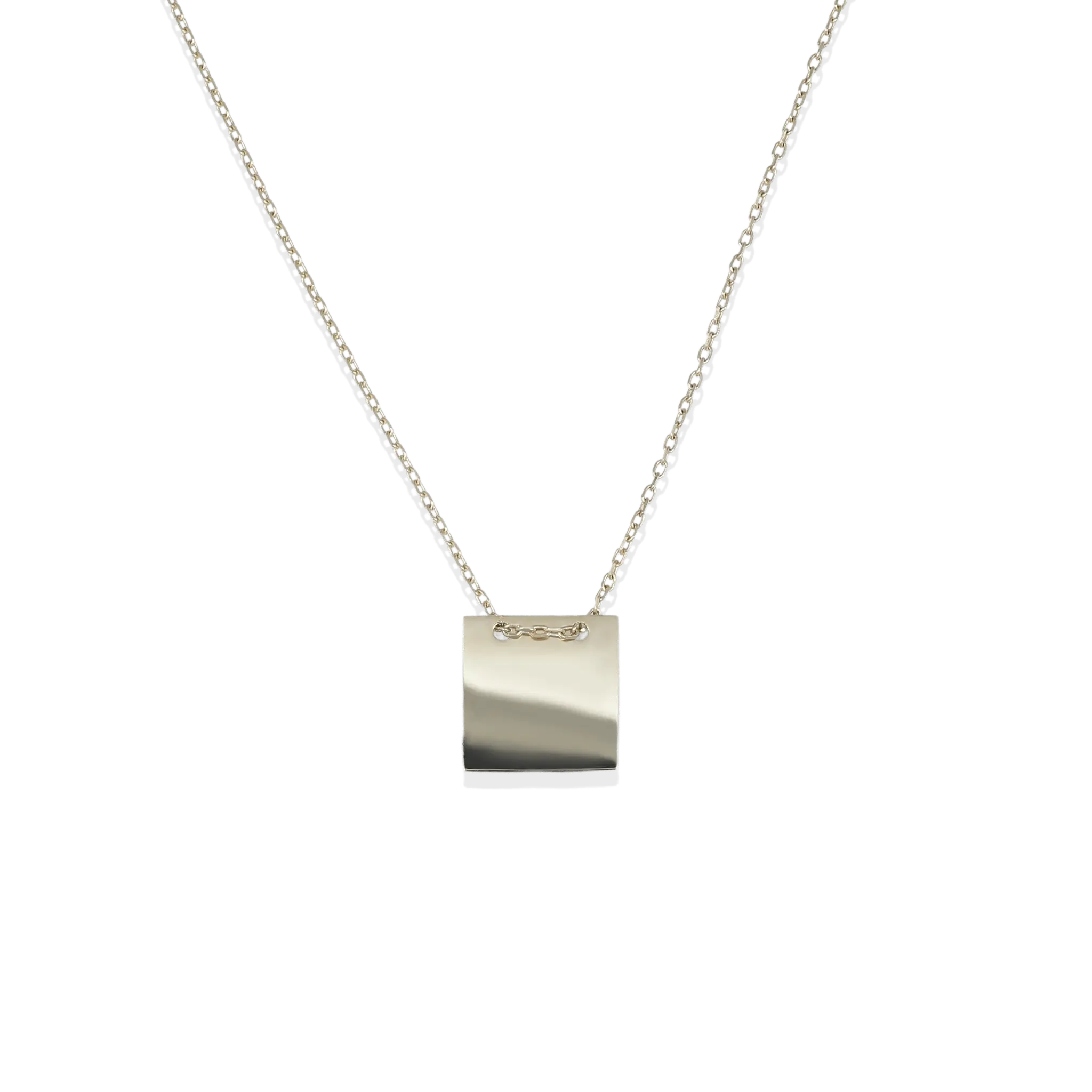 BEATTI Necklace Gold Sample Sale • 14K Solid Gold Square Necklace SS25 SS25 NE 005 YG Sample Sale • 14K Solid Gold Square Necklace SS25