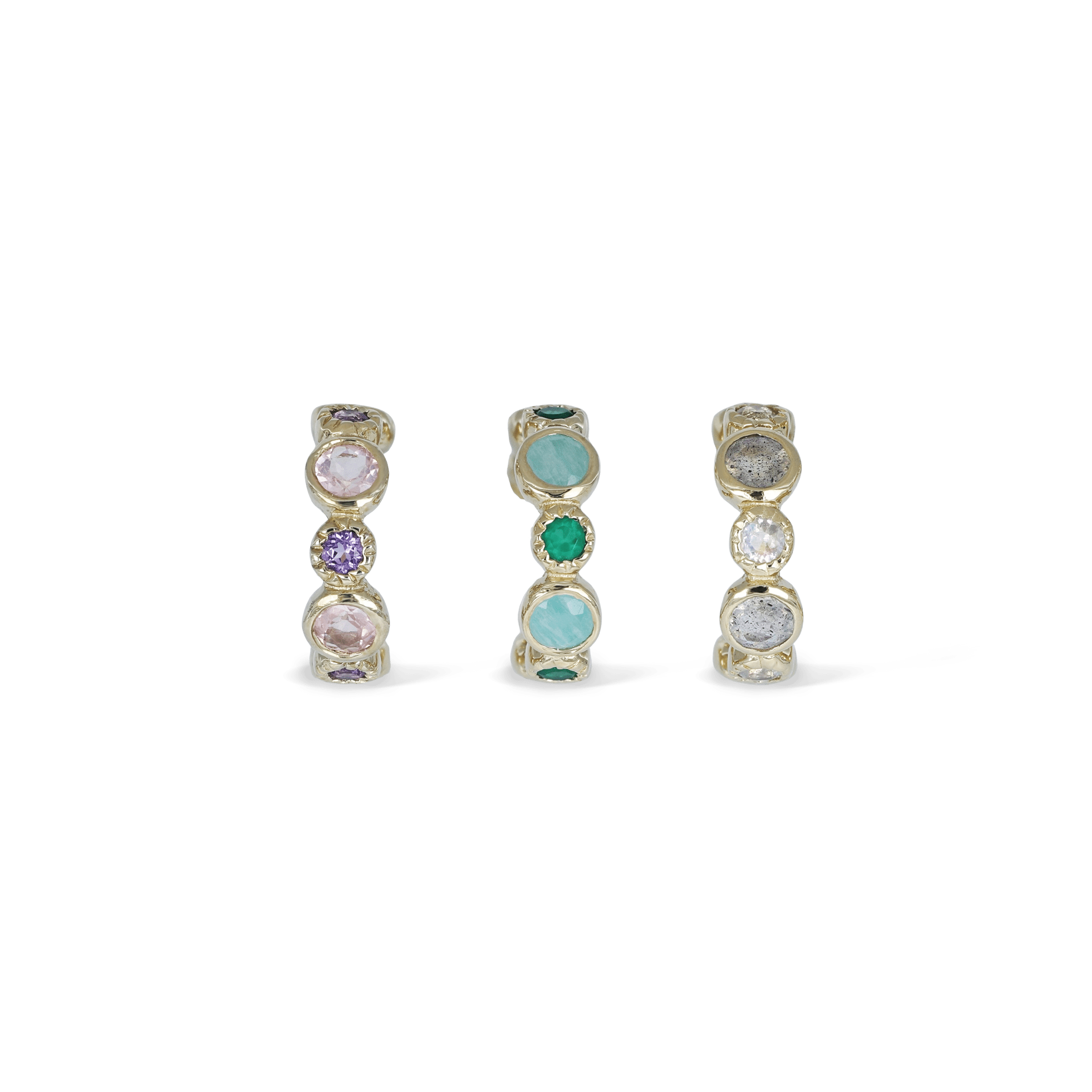 BEATTI Hoops Sample Sale • Multi Round Gemstones Earcuff YG SS25 Sample Sale • Multi Round Gemstones Earcuff YG SS25