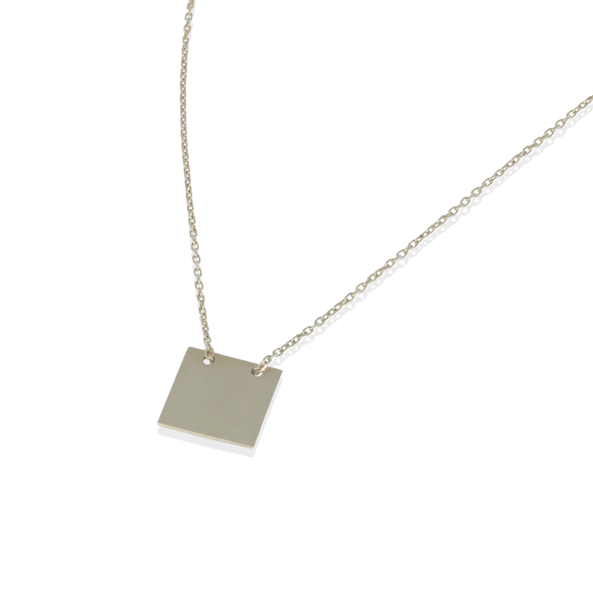 BEATTI Necklace Gold Sample Sale • 14K Solid Gold Square Necklace SS25 SS25 NE 005 YG Sample Sale • 14K Solid Gold Square Necklace SS25