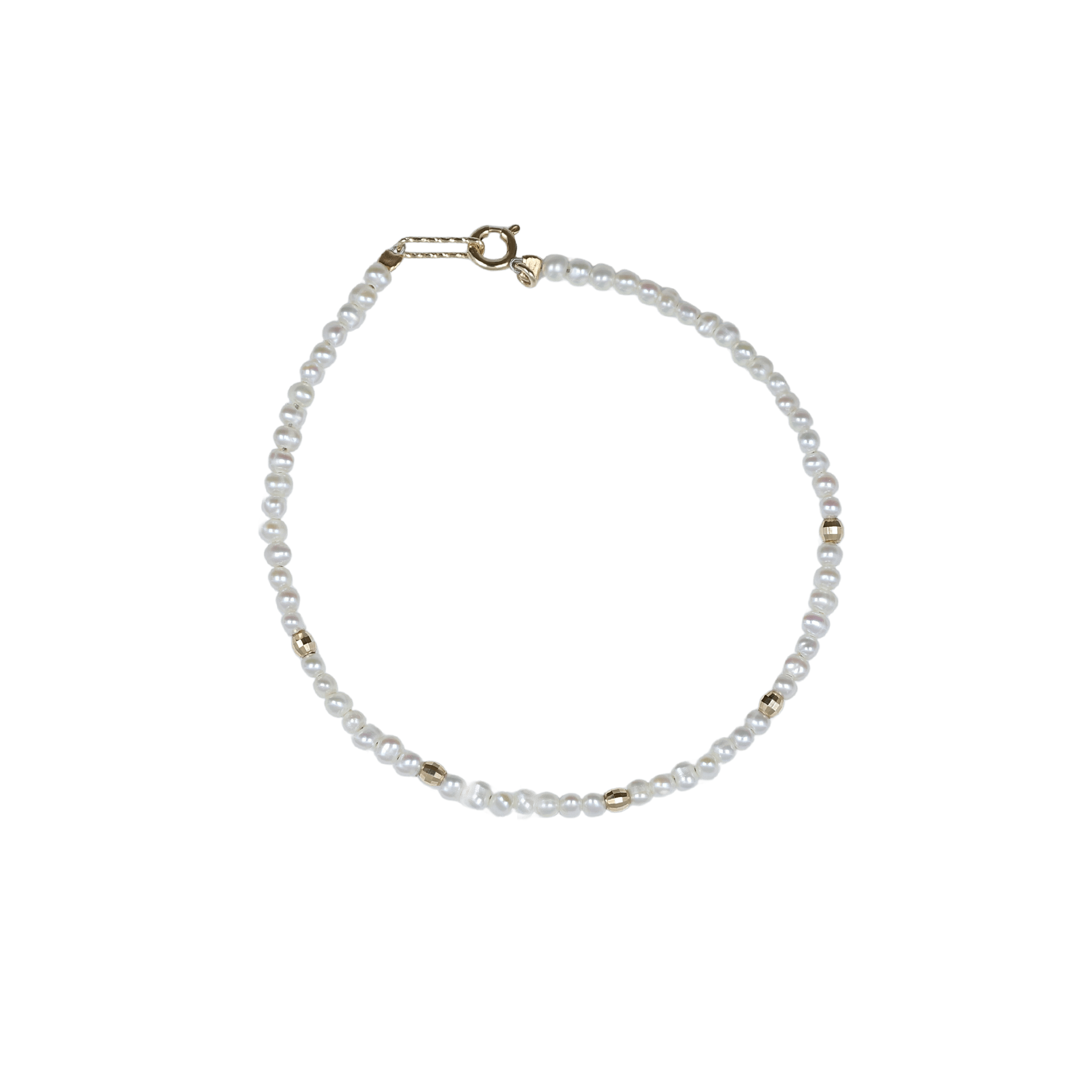 BEATTI Bracelet Gold / Pearl Sample Sale • White Pearl Bracelet YG SS25 SS25 BR 020 YG Sample Sale • White Pearl Bracelet YG SS25