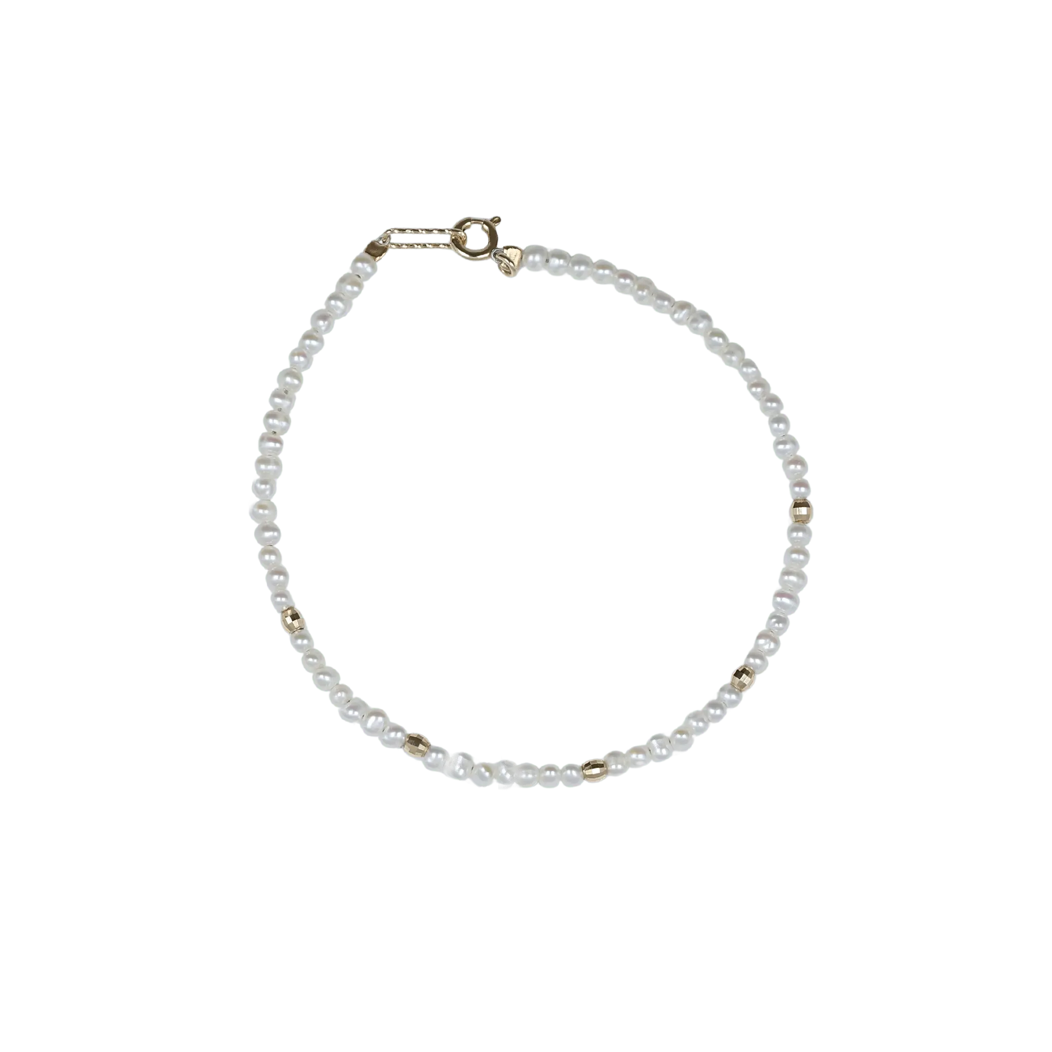 BEATTI Bracelet Gold / Pearl Sample Sale • White Pearl Bracelet YG SS25 SS25 BR 020 YG Sample Sale • White Pearl Bracelet YG SS25