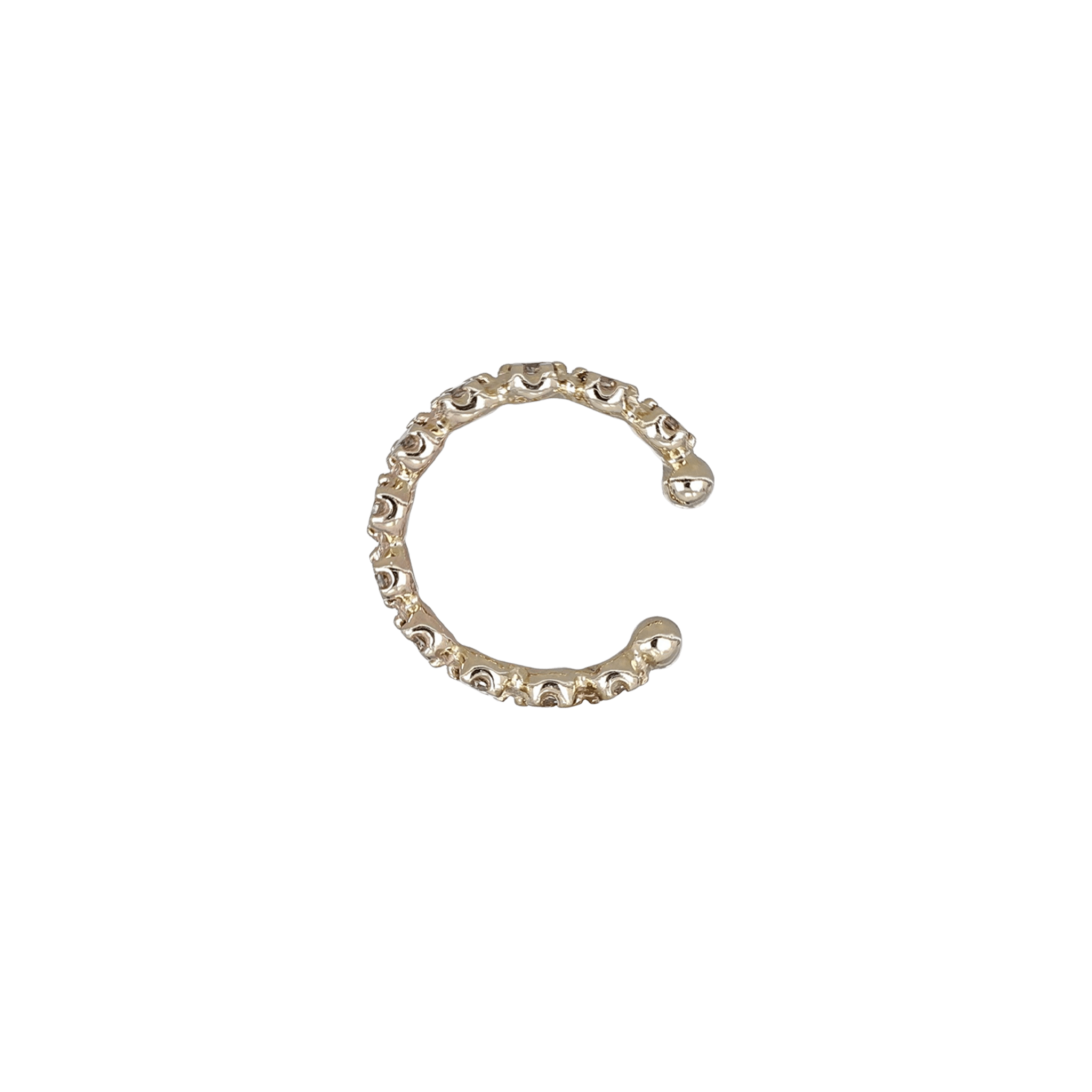 BEATTI Earring Single / Gold / Champagne Diamond Sample Sale • 14K Solid Champagne Diamond Earcuff SS25 SS25 EC 006 14K DIA Sample Sale • 14K Solid Champagne Diamond Earcuff SS25