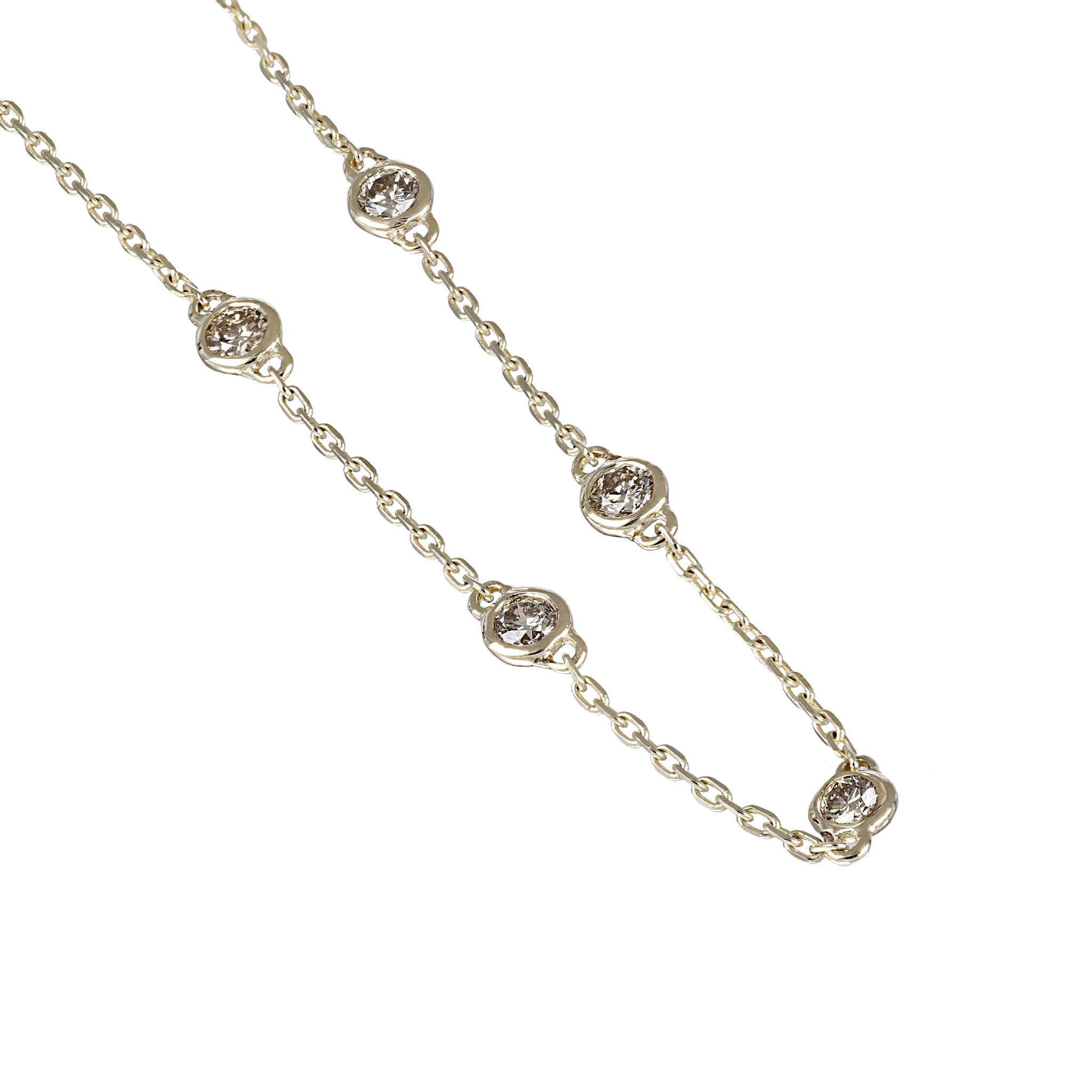BEATTI Earring Gold / Champagne Diamond Sample Sale • 14K Solid Bezel Champagne Diamond Bracelet SS25 SS25 BR 007 14K DIA Sample Sale • 14K Solid Bezel Champagne Diamond Bracelet SS25