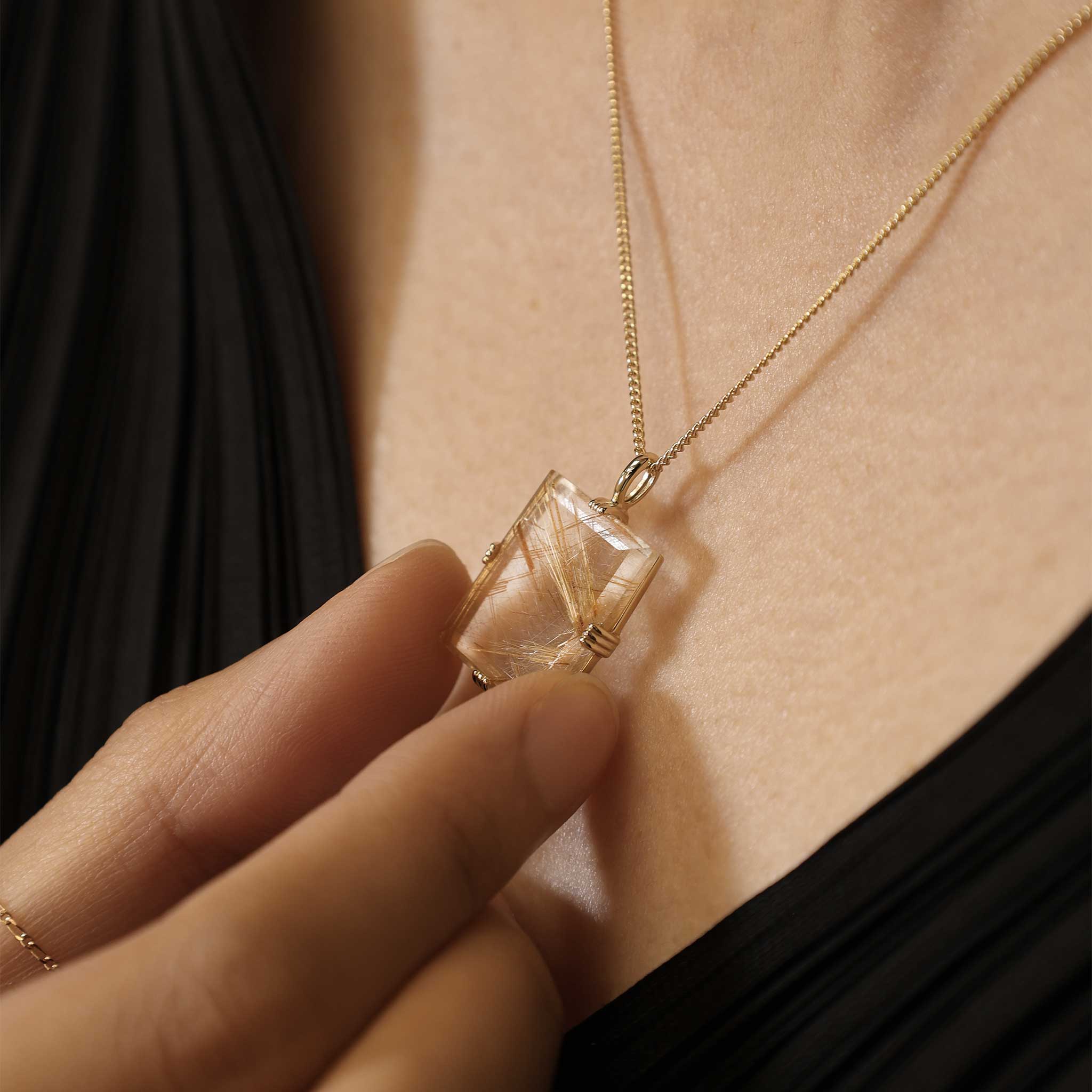 BEATTI Pendants BTP062 • Square Gemstone Necklace Pendant BTP062 • Square Gemstone Necklace Pendant