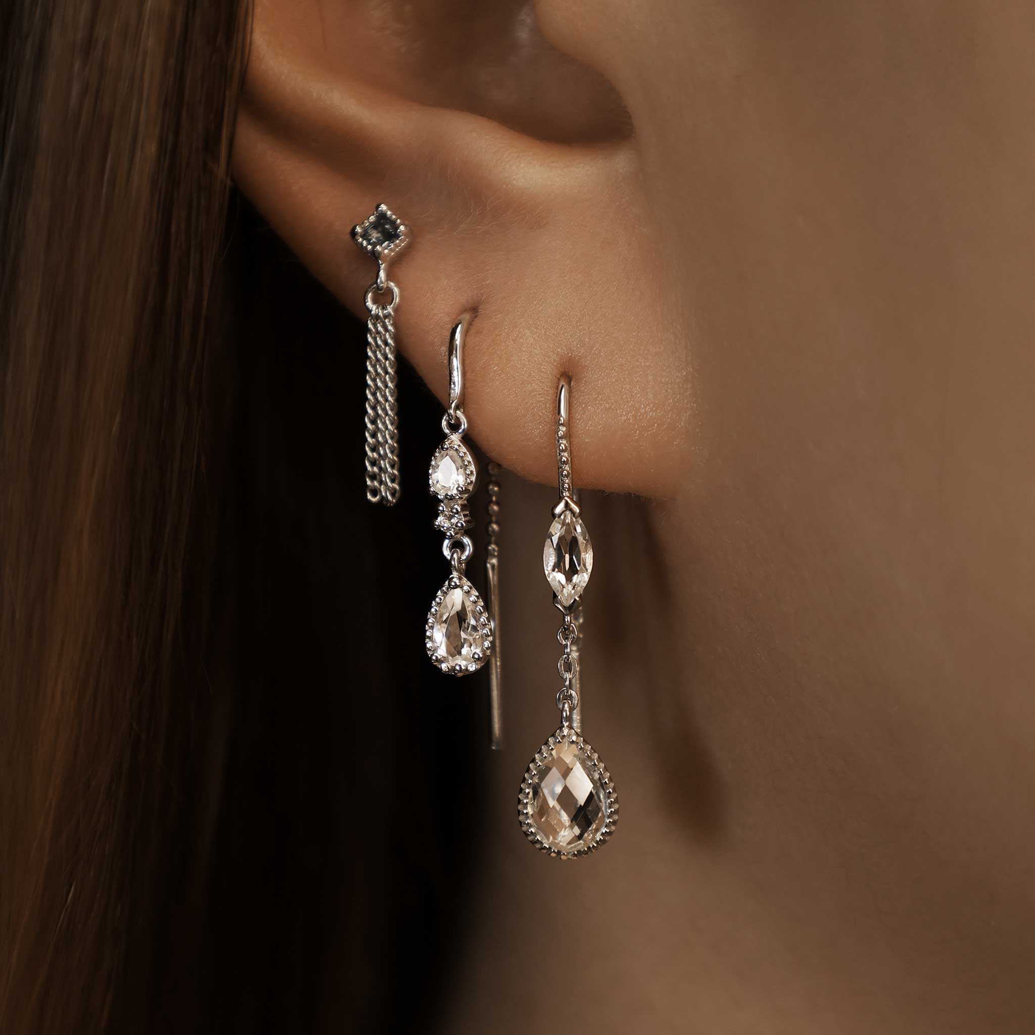 BEATTI Threaders BTE046 • Gemstone Threader Earrings BTE046 • Gemstone Threader Earrings