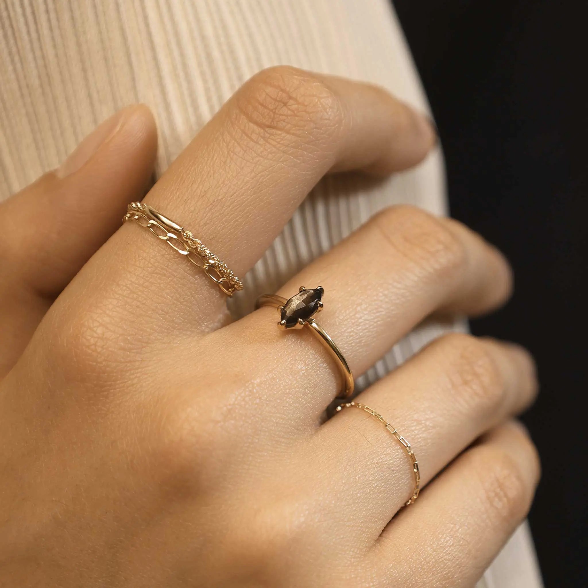 BEATTI Ring Link Chain • 14K Gold Chain Ring Link Chain • 14K Gold Chain Ring