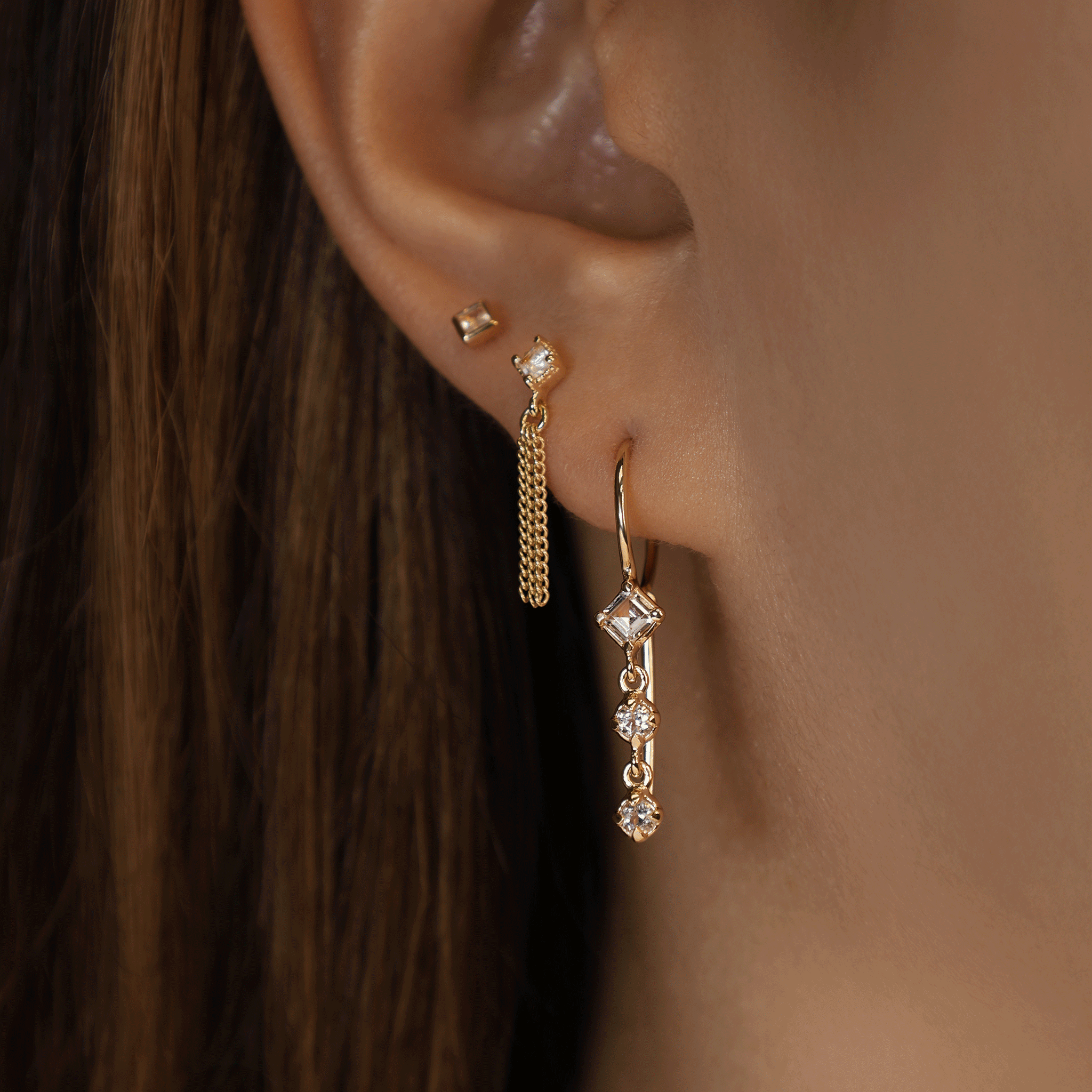 BEATTI Threaders BTE051 • Gemstone Threader Earrings BTE051 • Gemstone Threader Earrings