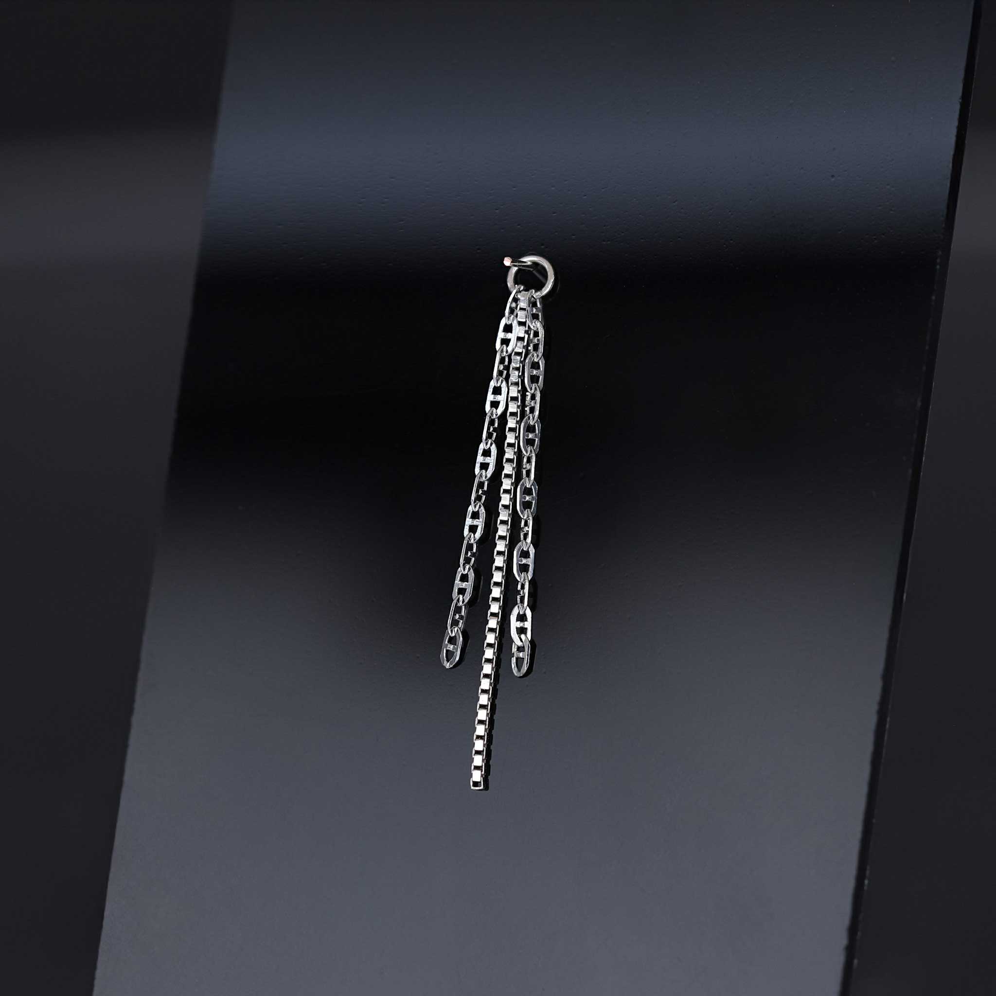 BEATTI Charms White Gold SJ011 • White Gold Mixed Chain Charm SJ011 WG SJ011 • White Gold Mixed Chain Charm