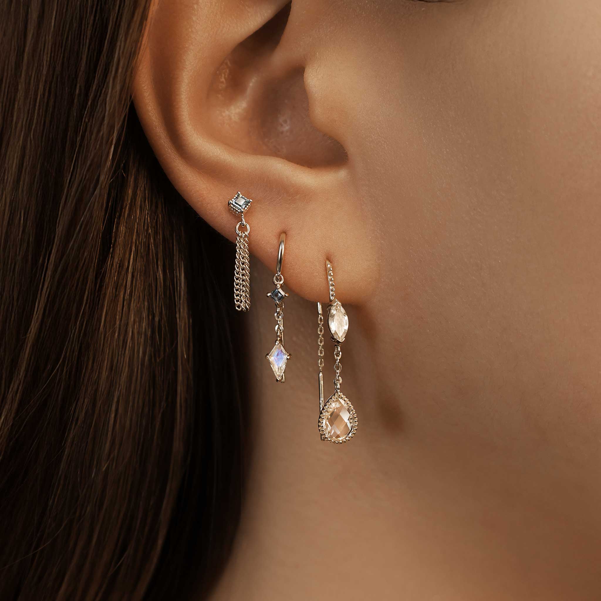 BEATTI Threaders BTE046 • Gemstone Threader Earrings BTE046 • Gemstone Threader Earrings