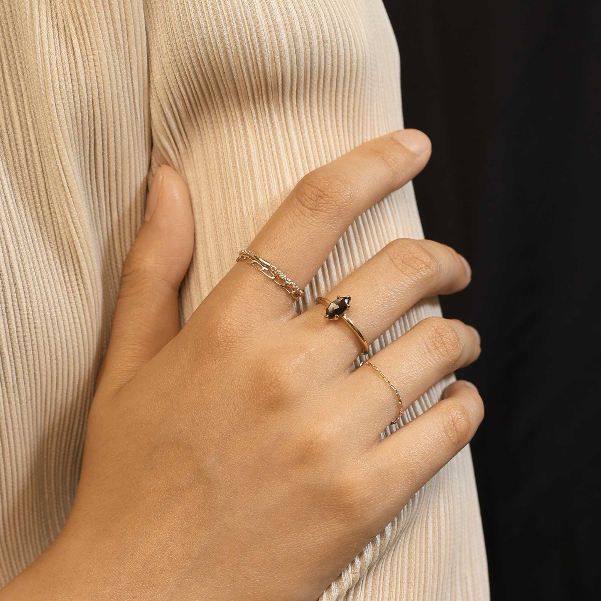 BEATTI Ring Link Chain • 14K Gold Chain Ring Link Chain • 14K Gold Chain Ring