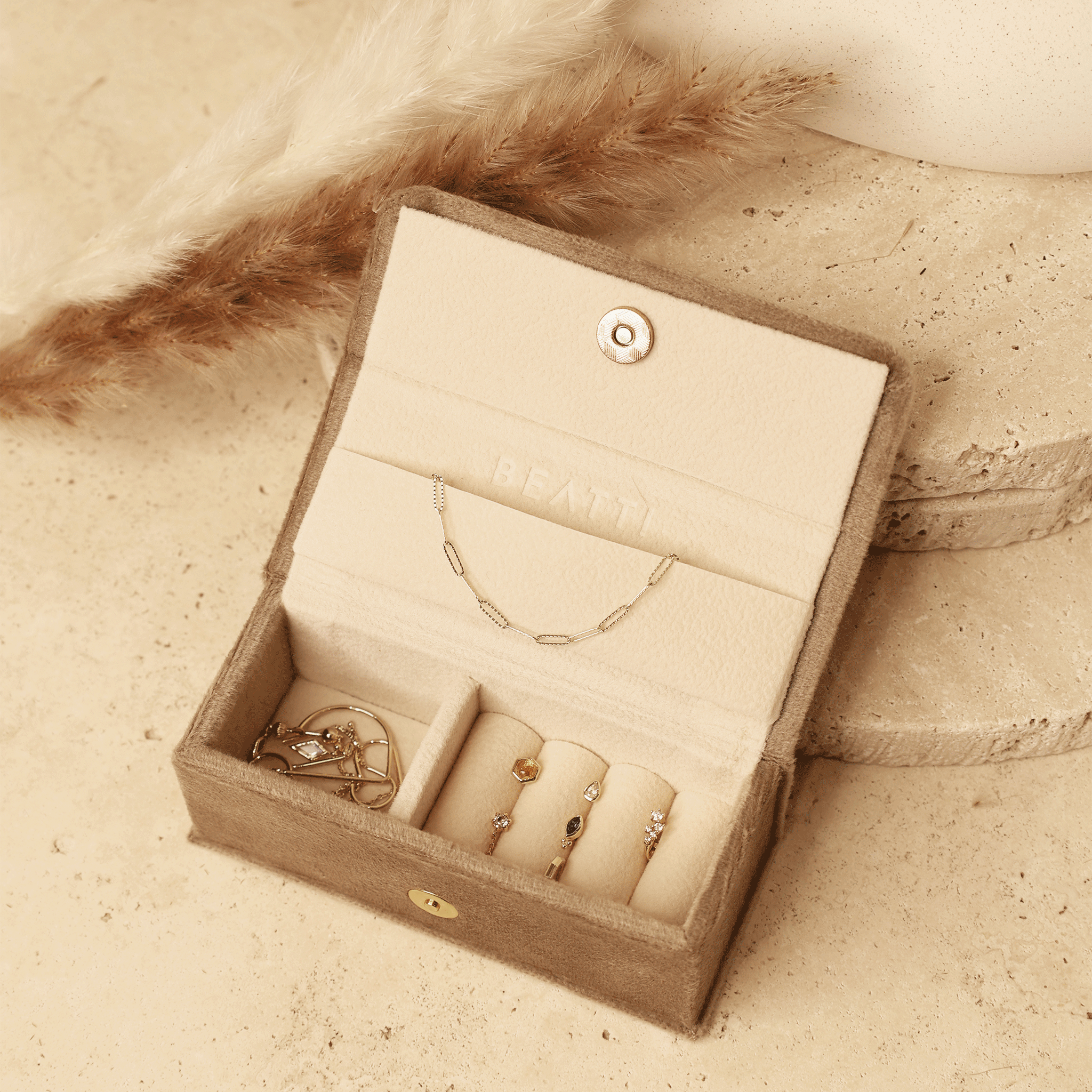 BEATTI Jewelry Case Jewelry Travel Case (S) Small Jewelry Travel Case Jewelry Travel Case_S Small Jewelry Travel Case