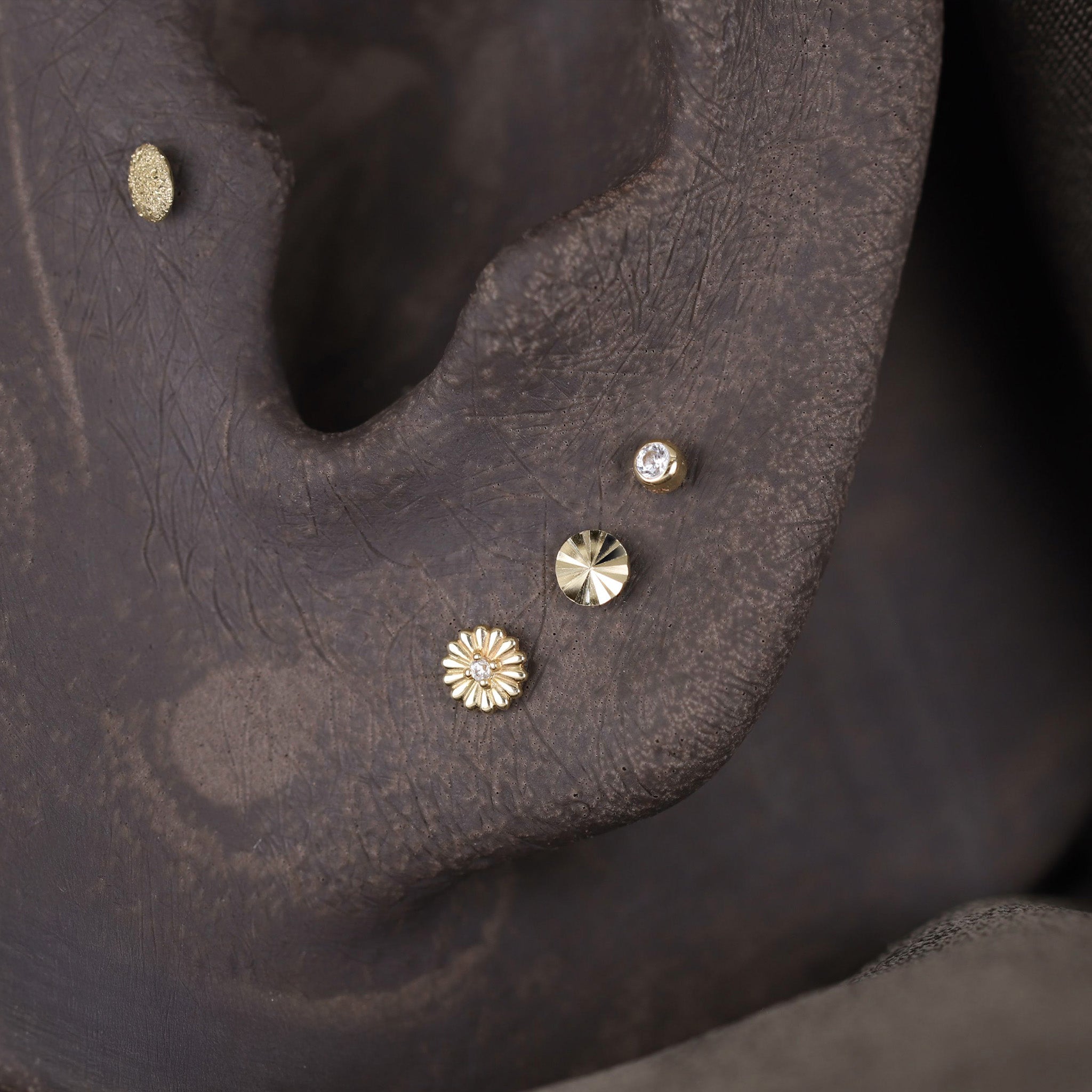 Petite CZ Bloom Flat Back Stud