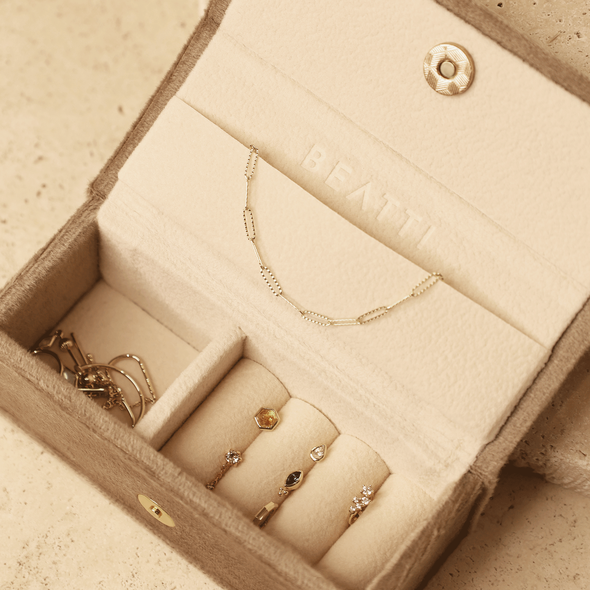 BEATTI Jewelry Case Jewelry Travel Case (S) Small Jewelry Travel Case Jewelry Travel Case_S Small Jewelry Travel Case