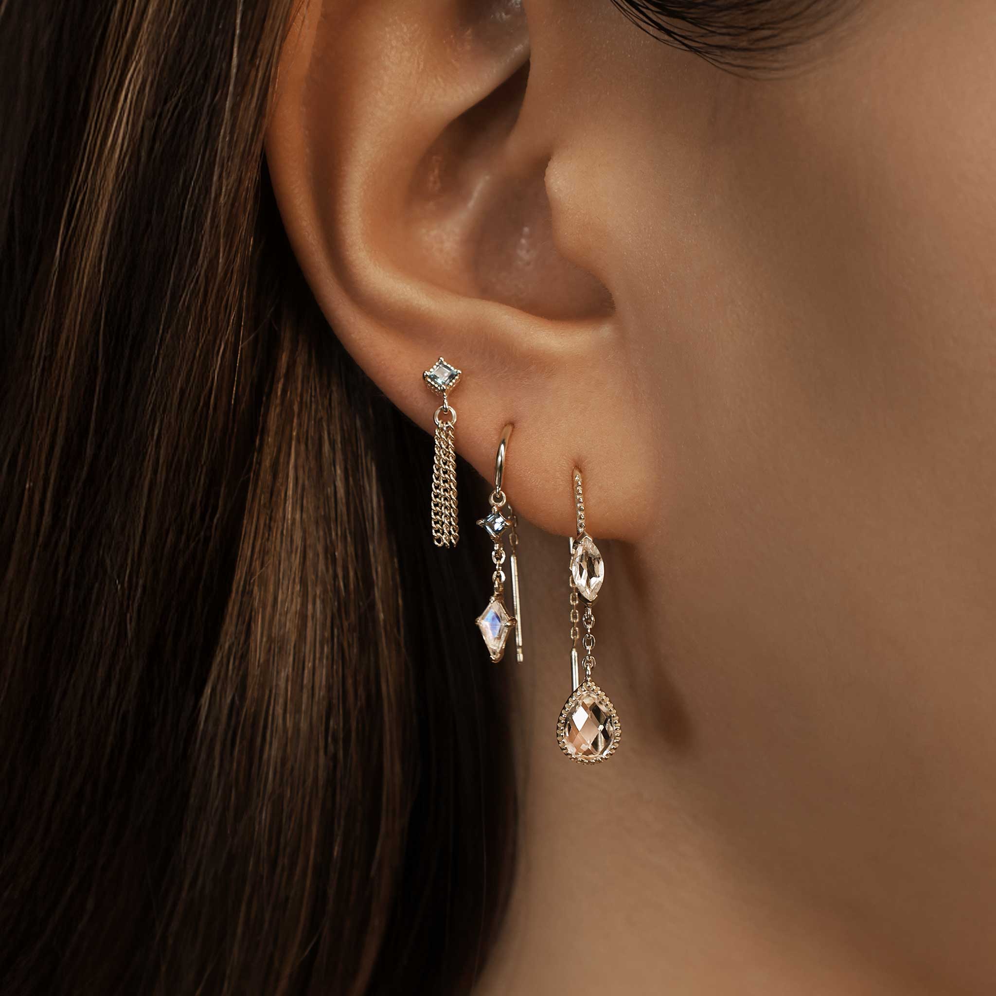 BEATTI Threaders BTE046 • Gemstone Threader Earrings BTE046 • Gemstone Threader Earrings