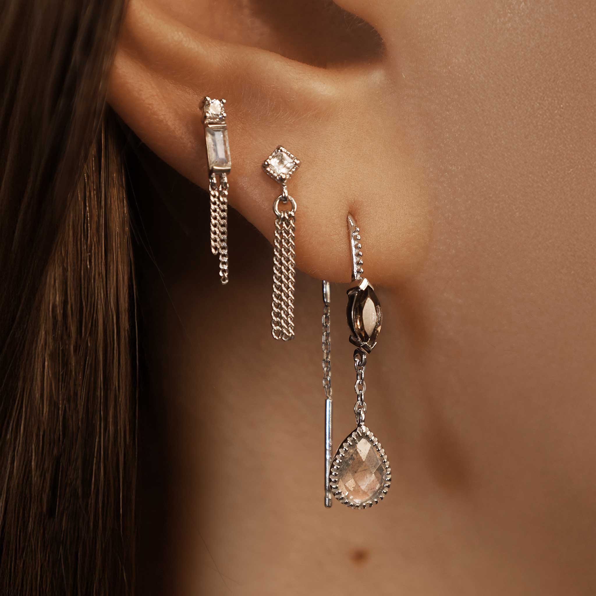 BEATTI Threaders BTE046 • Gemstone Threader Earrings BTE046 • Gemstone Threader Earrings