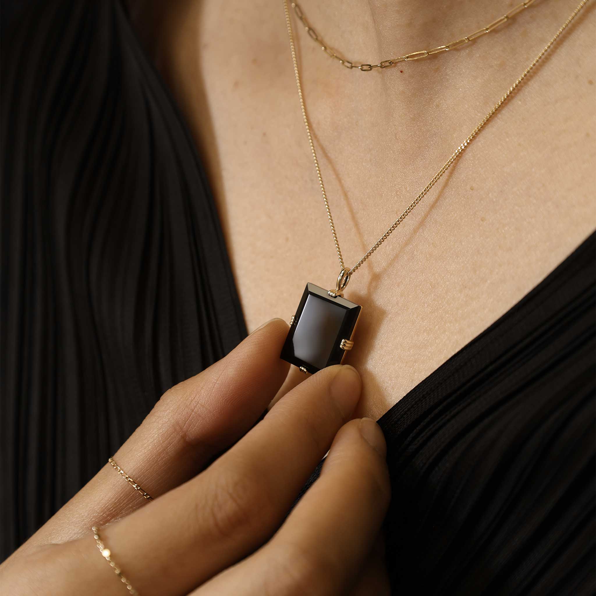 BEATTI Pendants BTP062 • Square Gemstone Necklace Pendant BTP062 • Square Gemstone Necklace Pendant