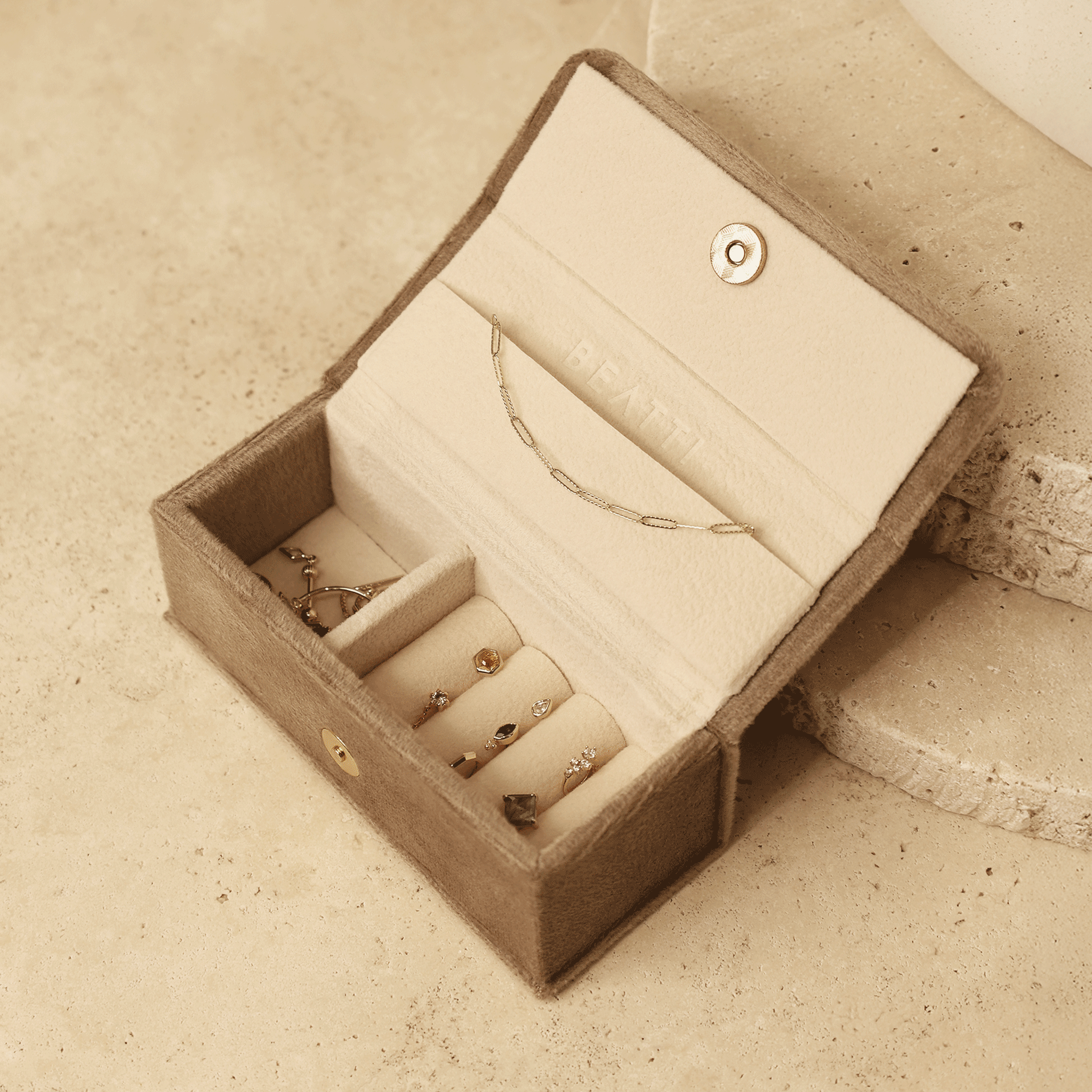 BEATTI Jewelry Case Jewelry Travel Case (S) Small Jewelry Travel Case Jewelry Travel Case_S Small Jewelry Travel Case