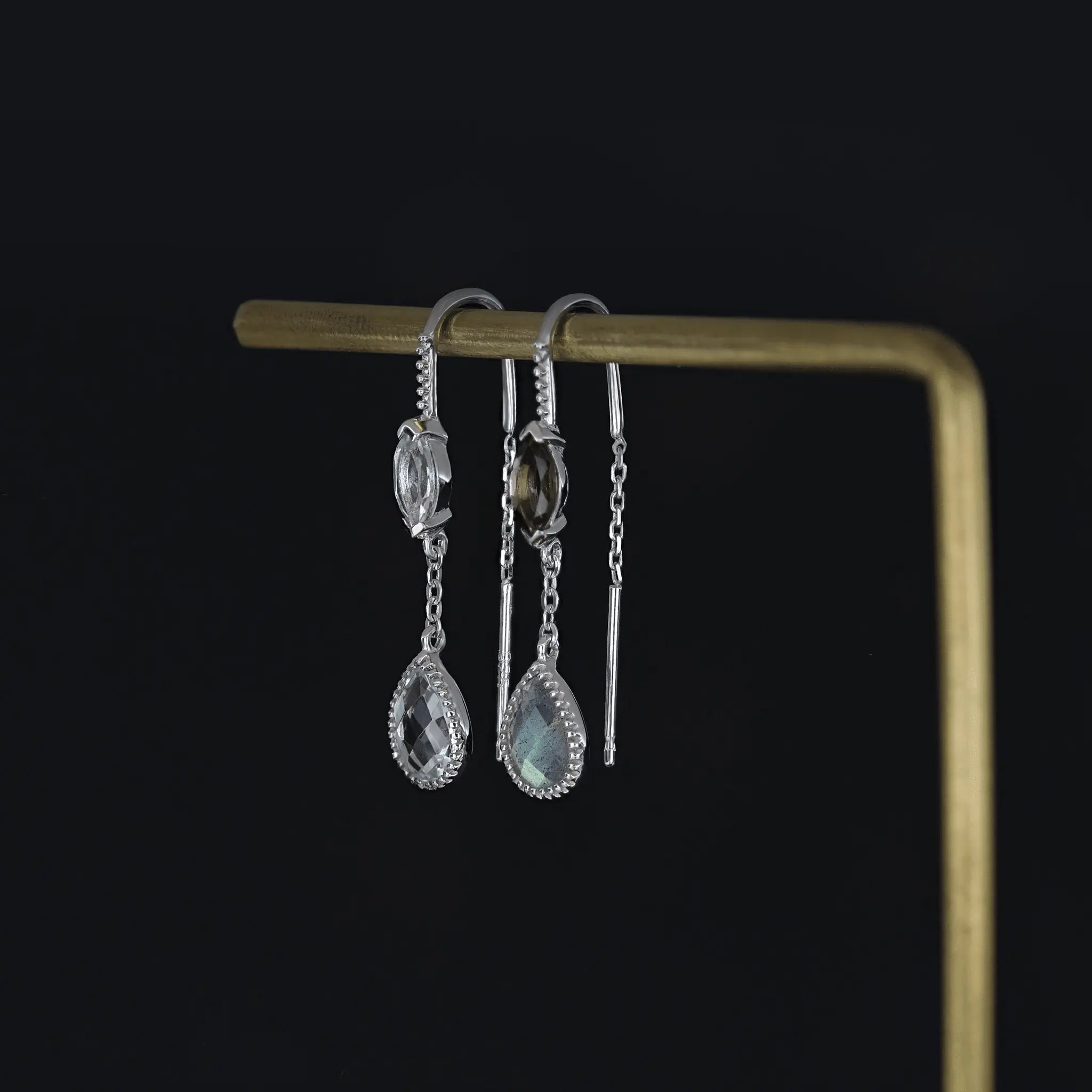 BEATTI Threaders BTE046 • Gemstone Threader Earrings BTE046 • Gemstone Threader Earrings