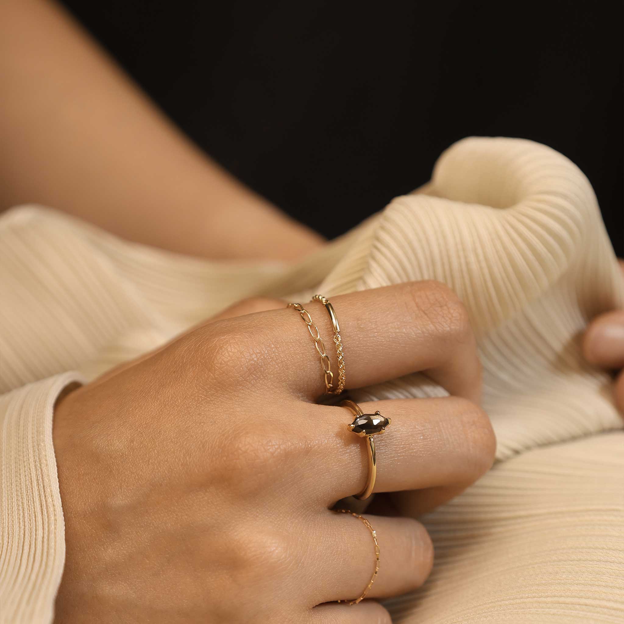 BEATTI Ring Link Chain • 14K Gold Chain Ring Link Chain • 14K Gold Chain Ring