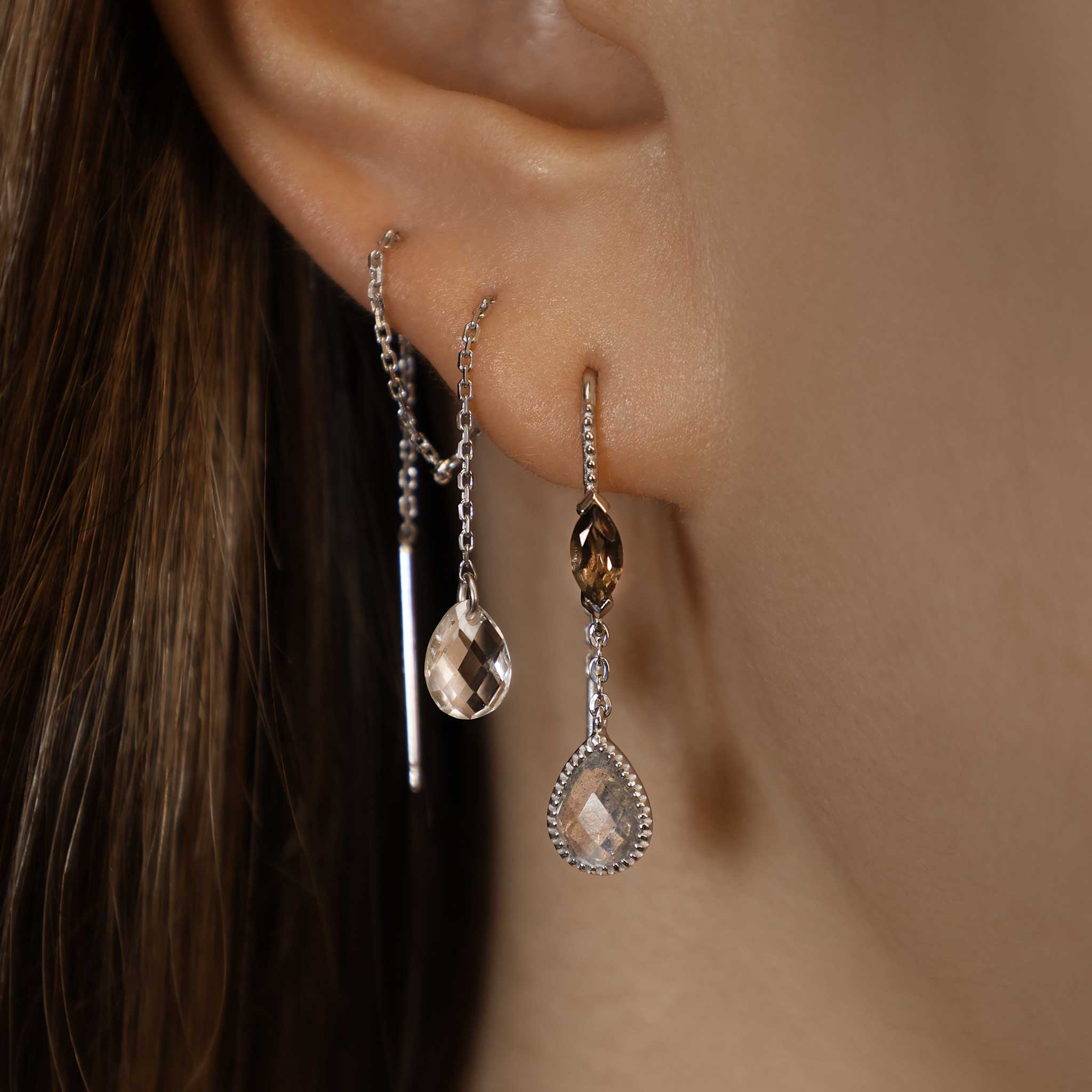 BEATTI Threaders BTE046 • Gemstone Threader Earrings BTE046 • Gemstone Threader Earrings