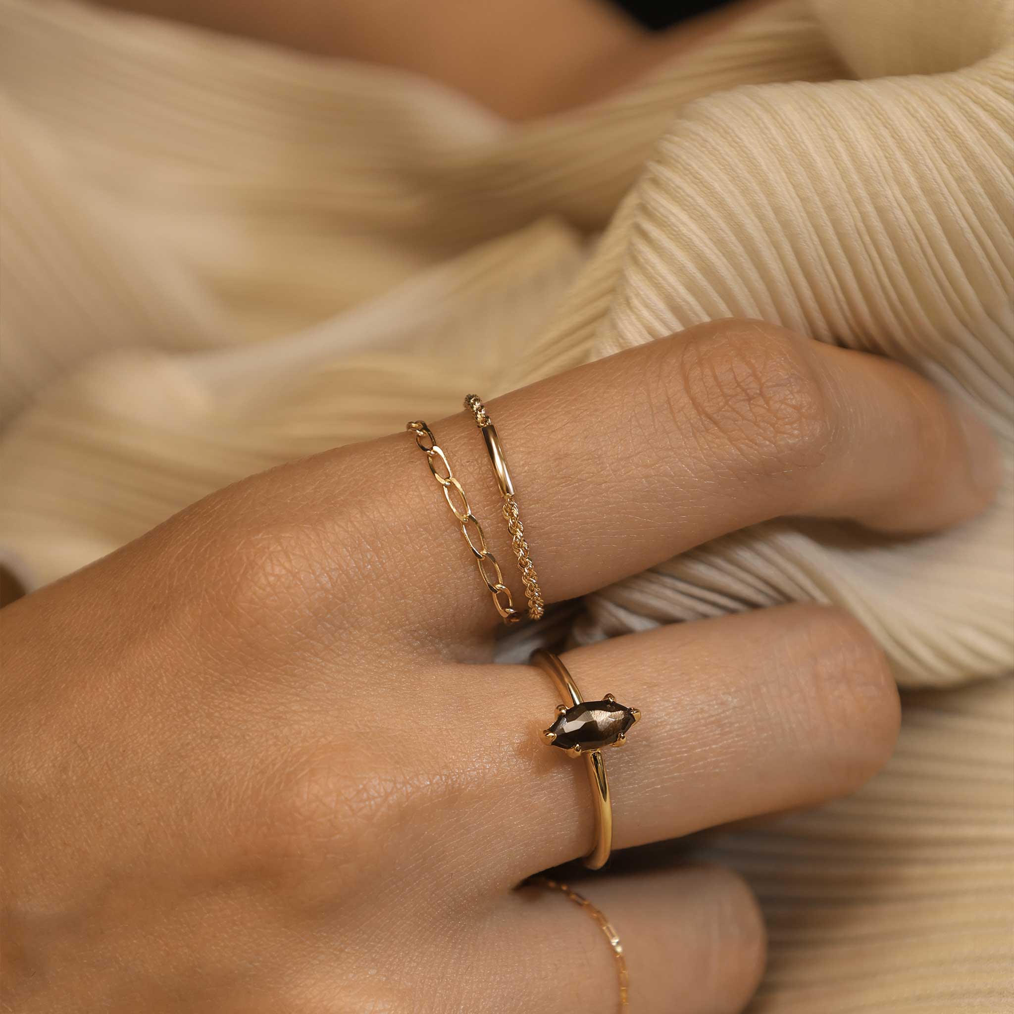 BEATTI Ring Link Chain • 14K Gold Chain Ring Link Chain • 14K Gold Chain Ring