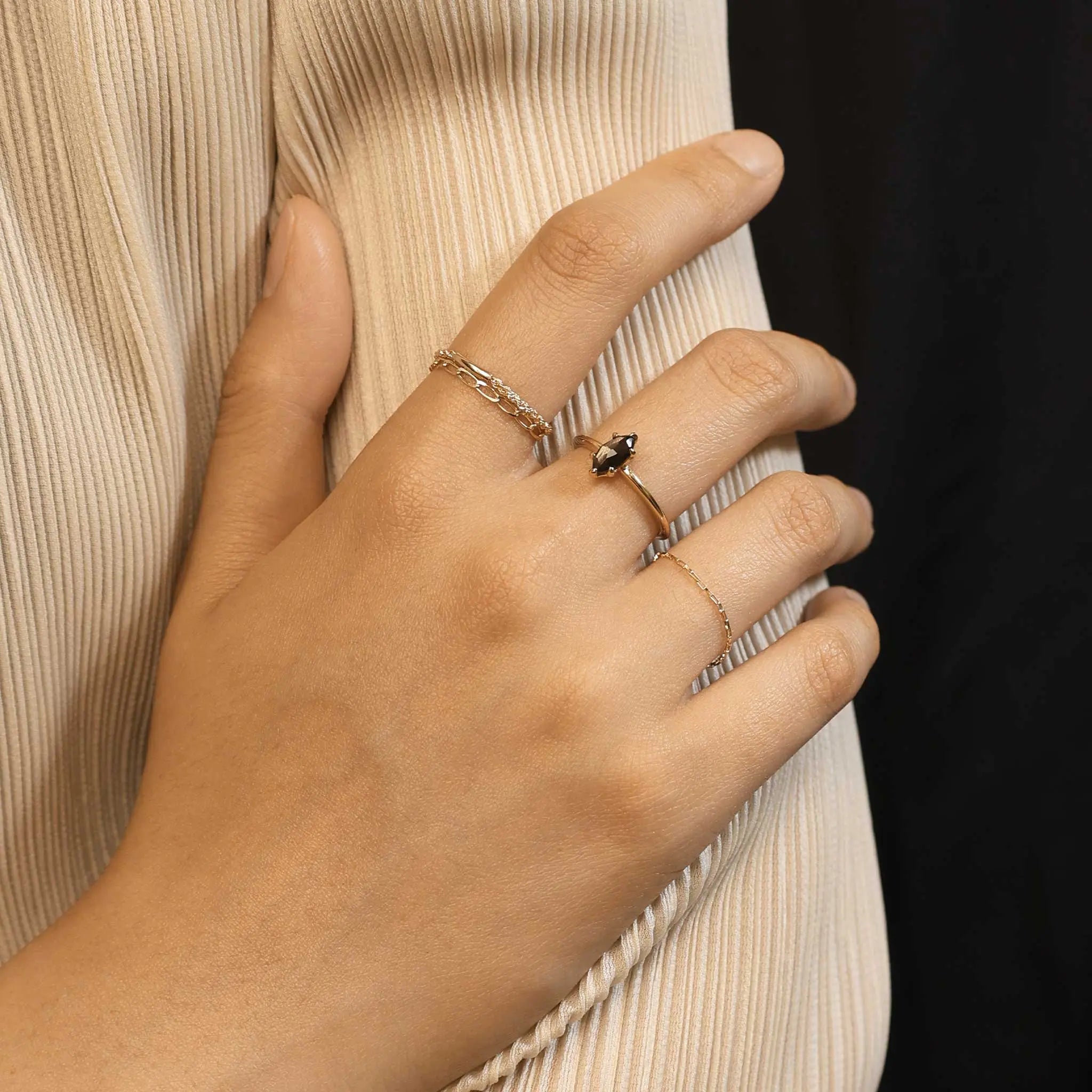 BEATTI Ring Venezia • 14K Gold Chain Ring Venezia • 14K Gold Chain Ring