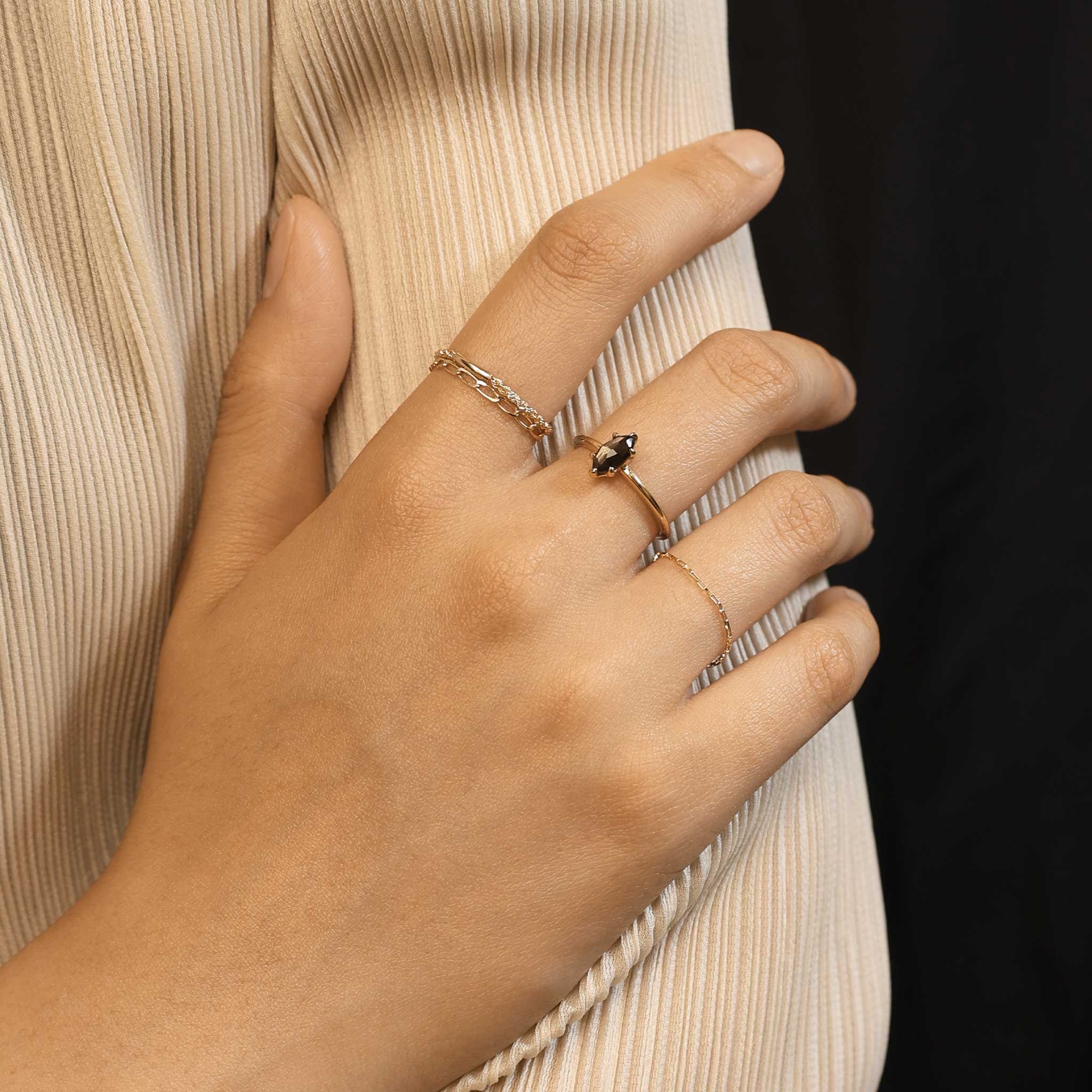 BEATTI Ring Venezia • 14K Gold Chain Ring Venezia • 14K Gold Chain Ring