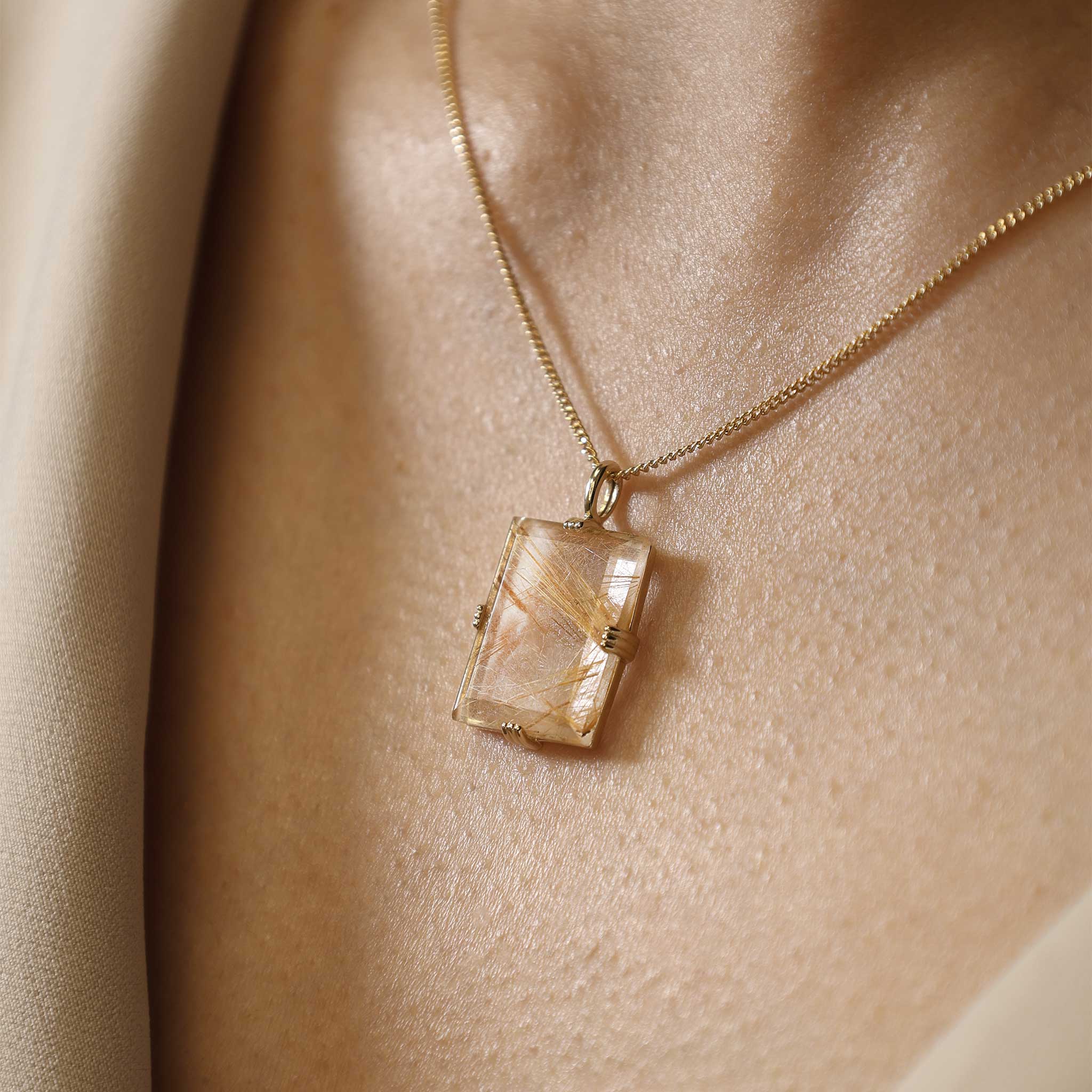 BEATTI Pendants BTP062 • Square Gemstone Necklace Pendant BTP062 • Square Gemstone Necklace Pendant