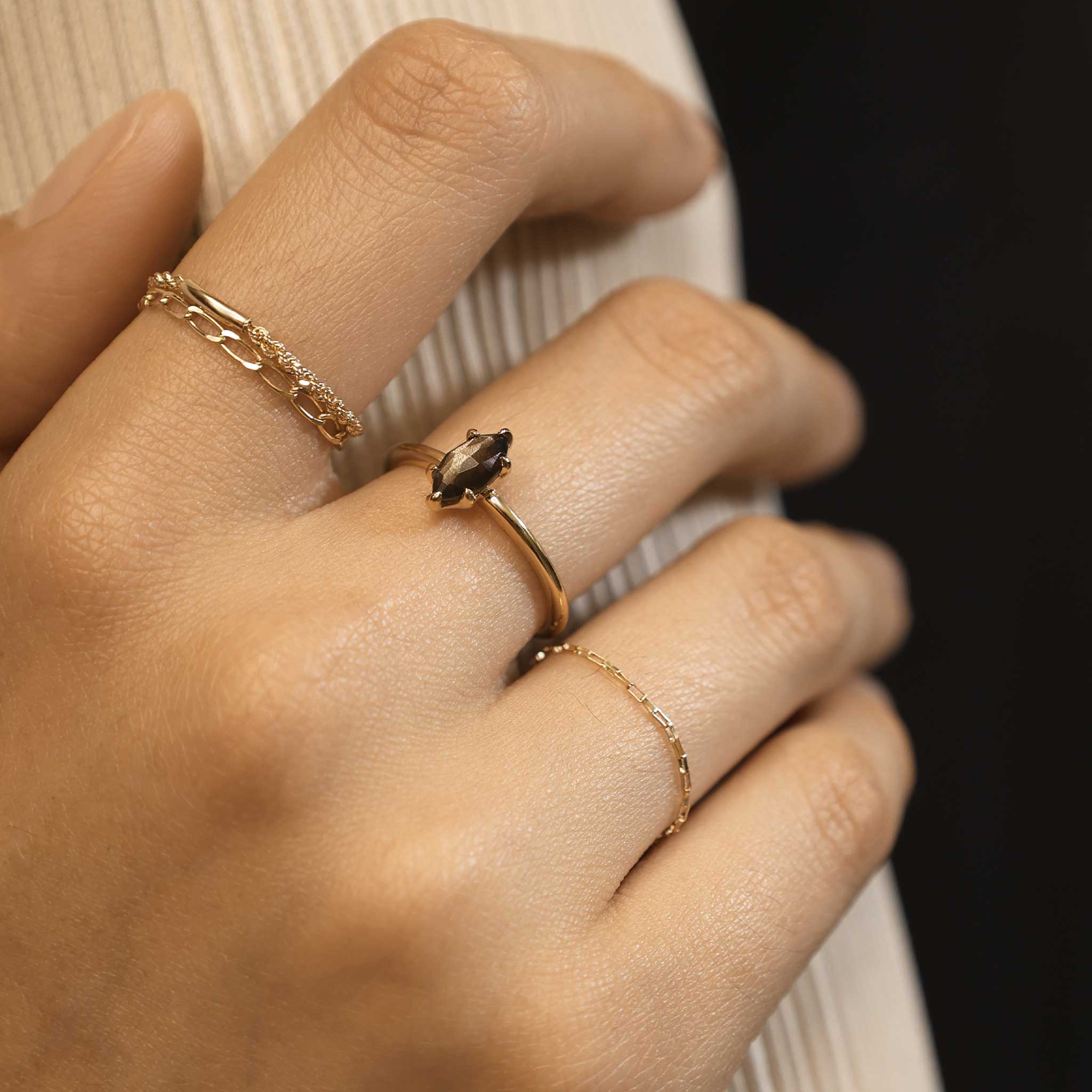 BEATTI Ring Venezia • 14K Gold Chain Ring Venezia • 14K Gold Chain Ring