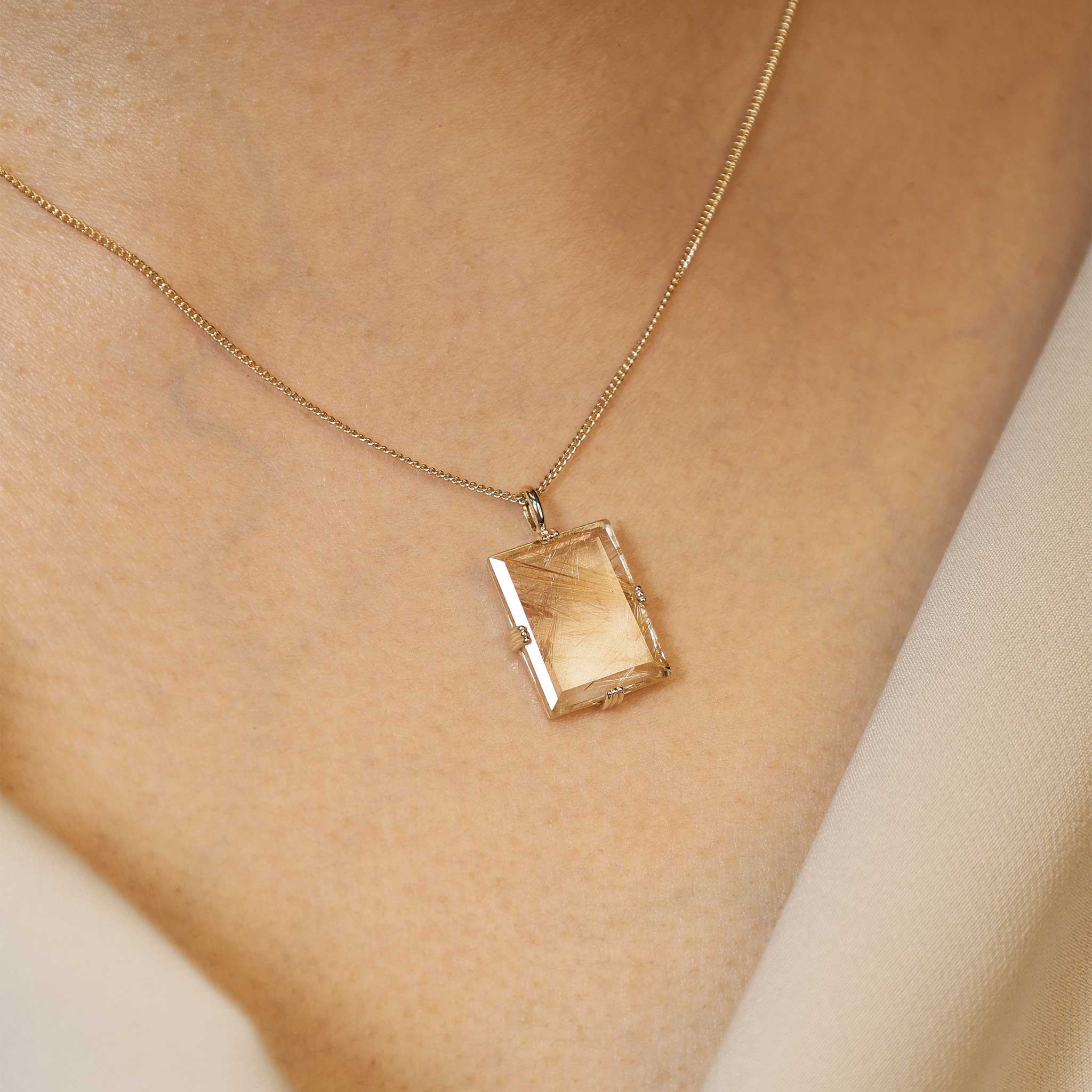 BEATTI Pendants BTP062 • Square Gemstone Necklace Pendant BTP062 • Square Gemstone Necklace Pendant