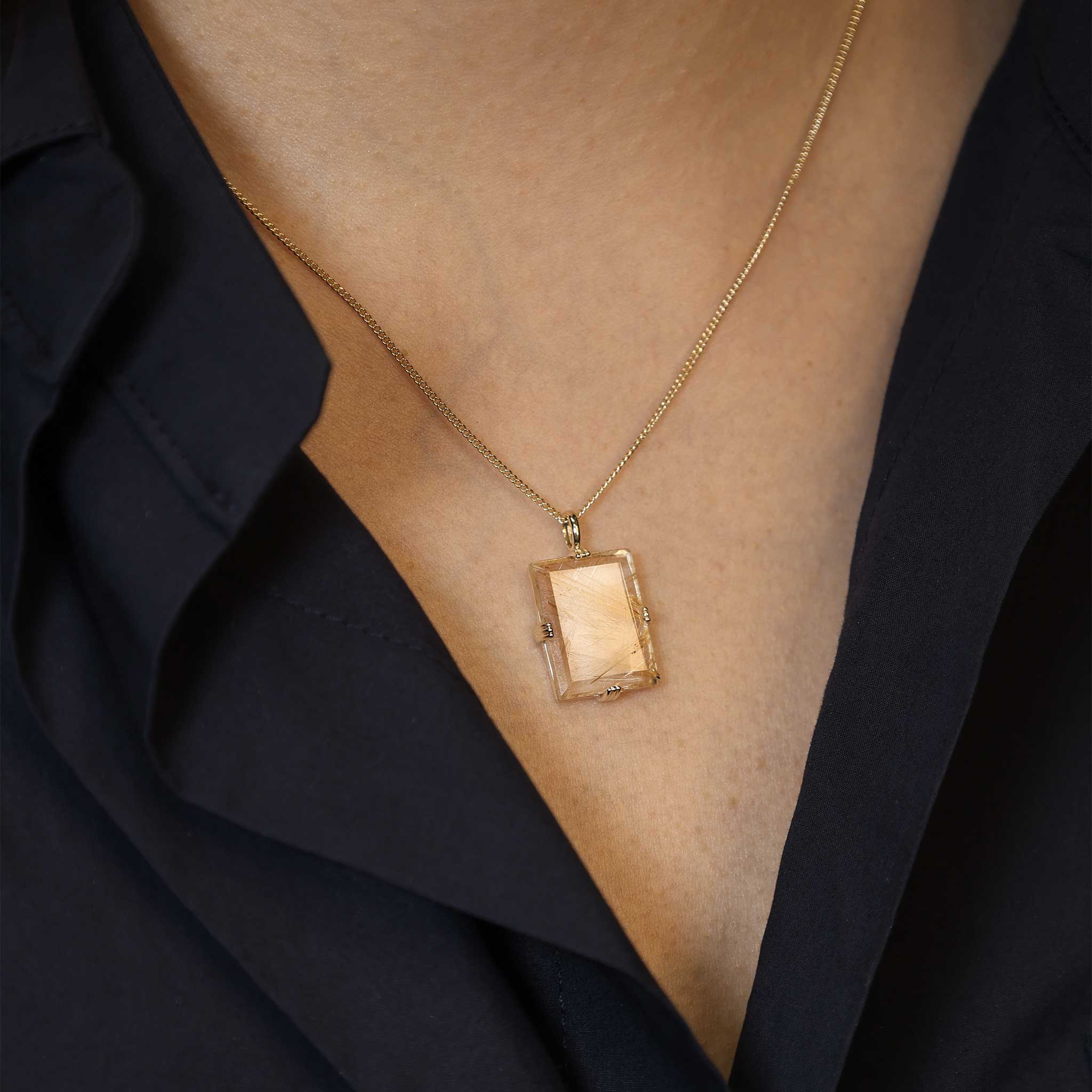 BEATTI Pendants BTP062 • Square Gemstone Necklace Pendant BTP062 • Square Gemstone Necklace Pendant