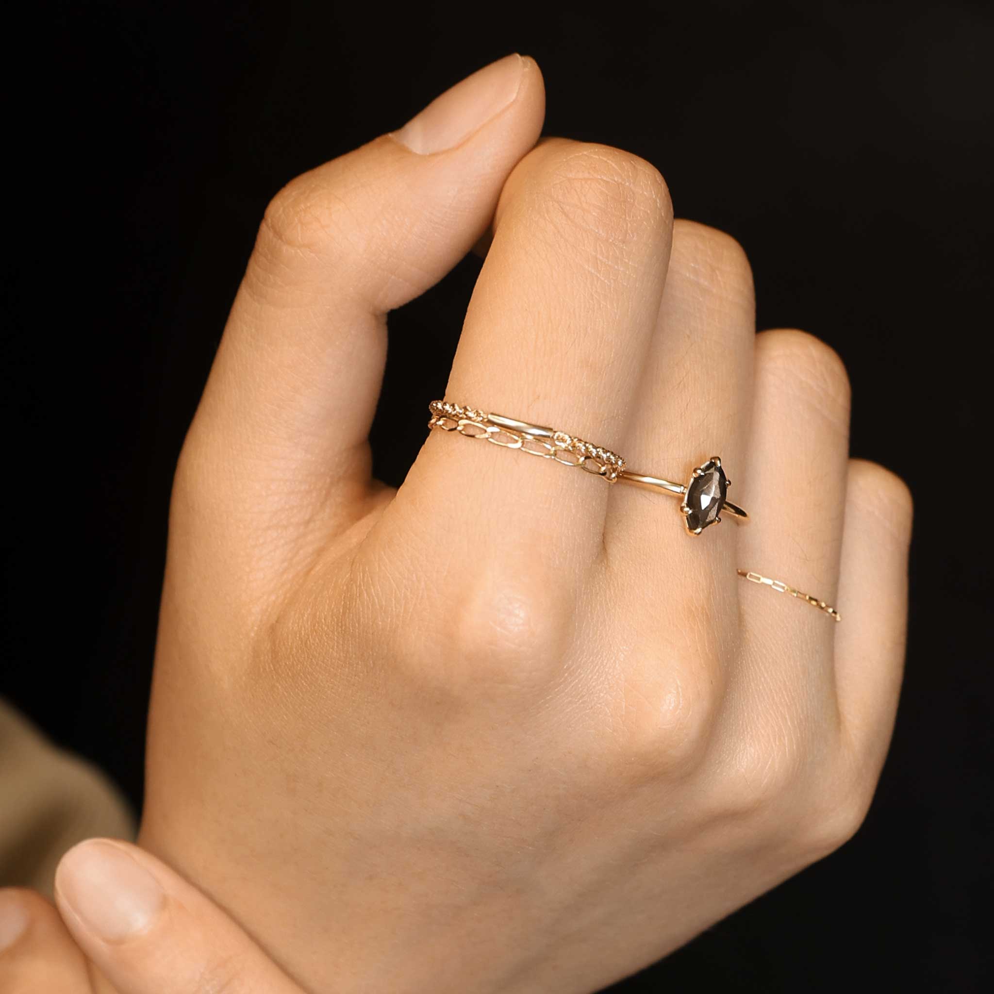 BEATTI Ring Link Chain • 14K Gold Chain Ring Link Chain • 14K Gold Chain Ring