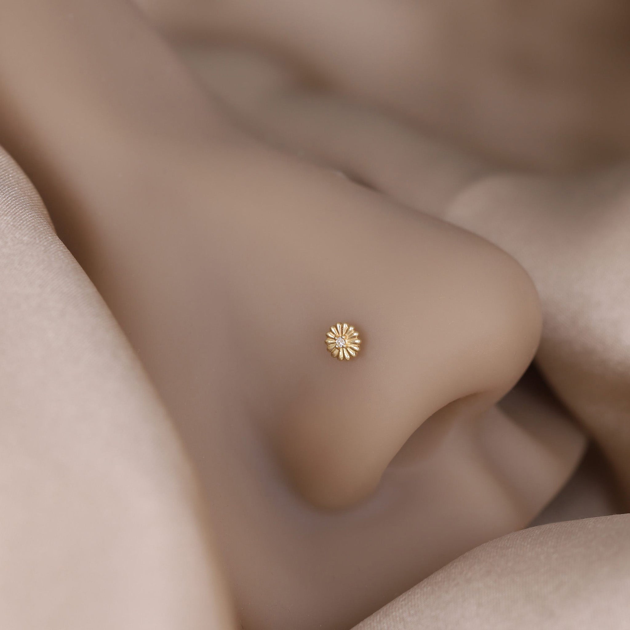 Petite CZ Bloom Flat Back Stud