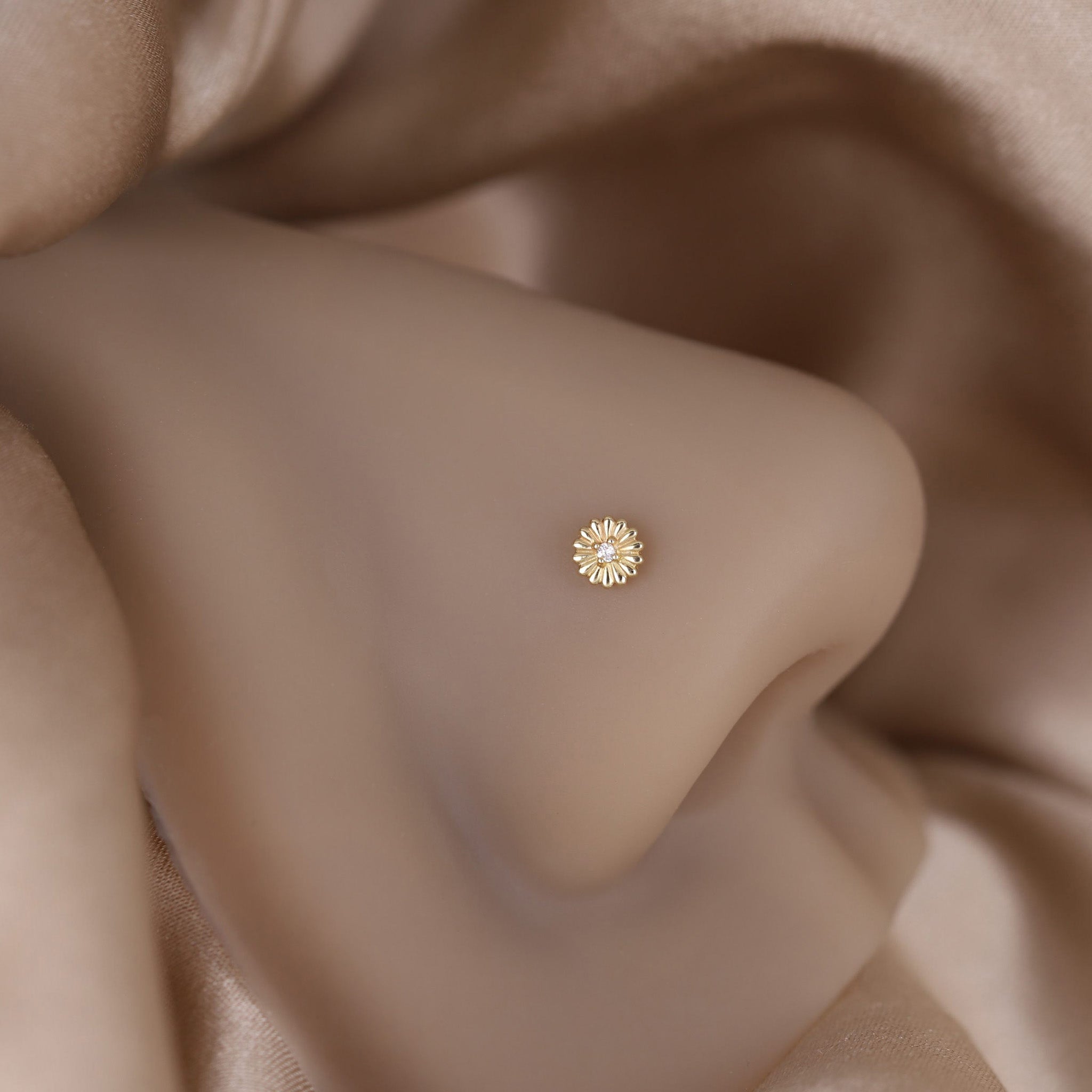 Petite CZ Bloom Flat Back Stud