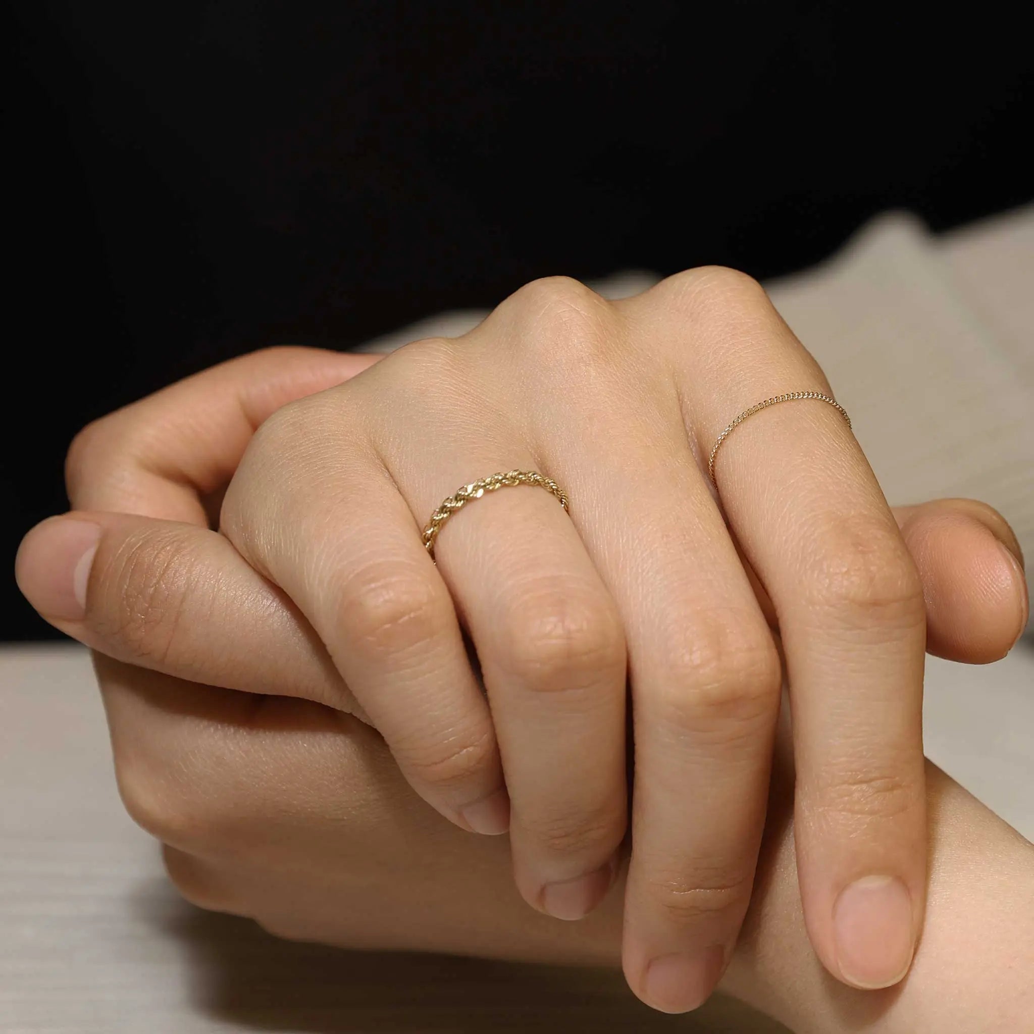 BEATTI Ring Curb • 14K Gold Chain Ring Curb • 14K Gold Chain Ring