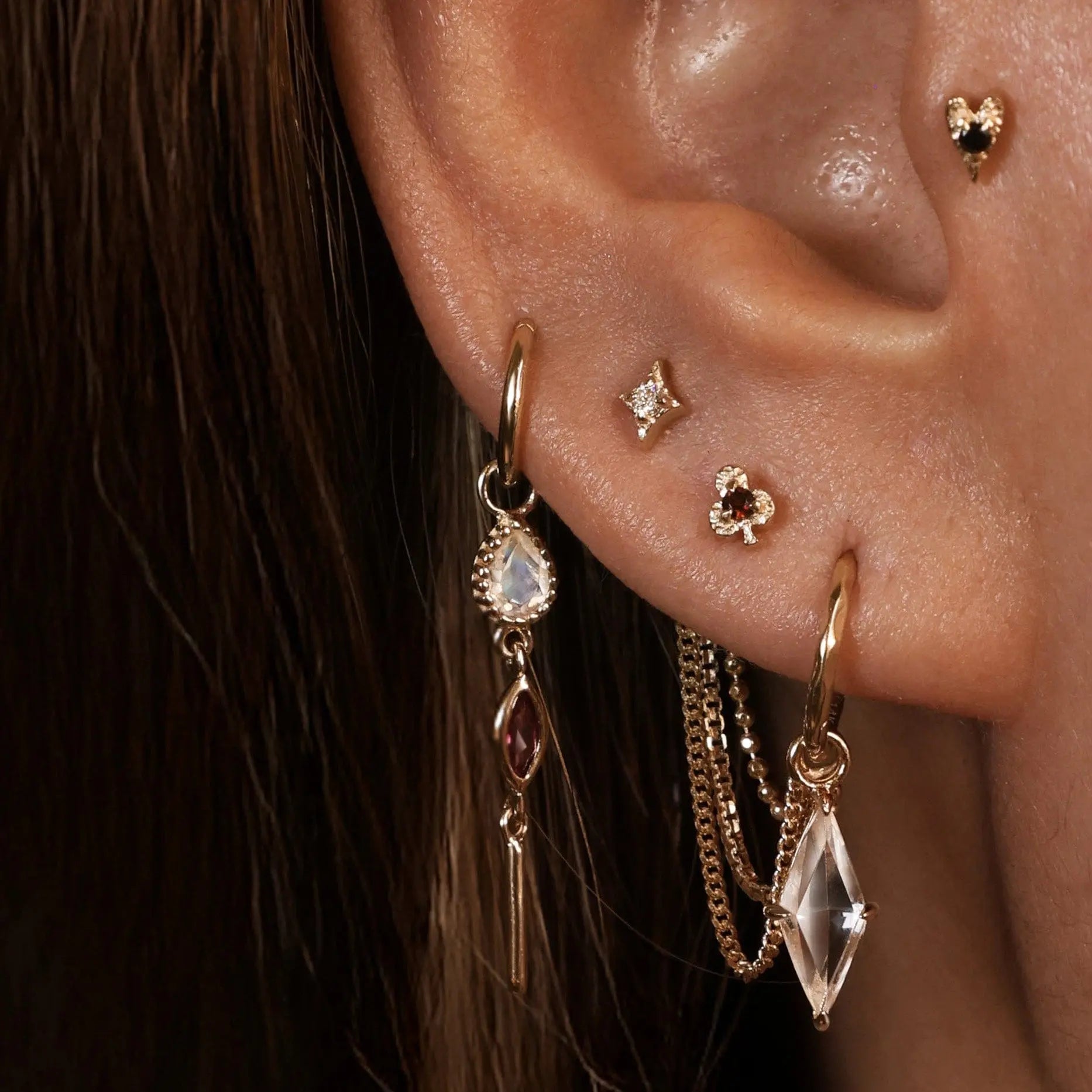 BEATTI Charms BTPG082 • MultiGemstone Bar Charm BTPG082 • MultiGemstone Bar Charm