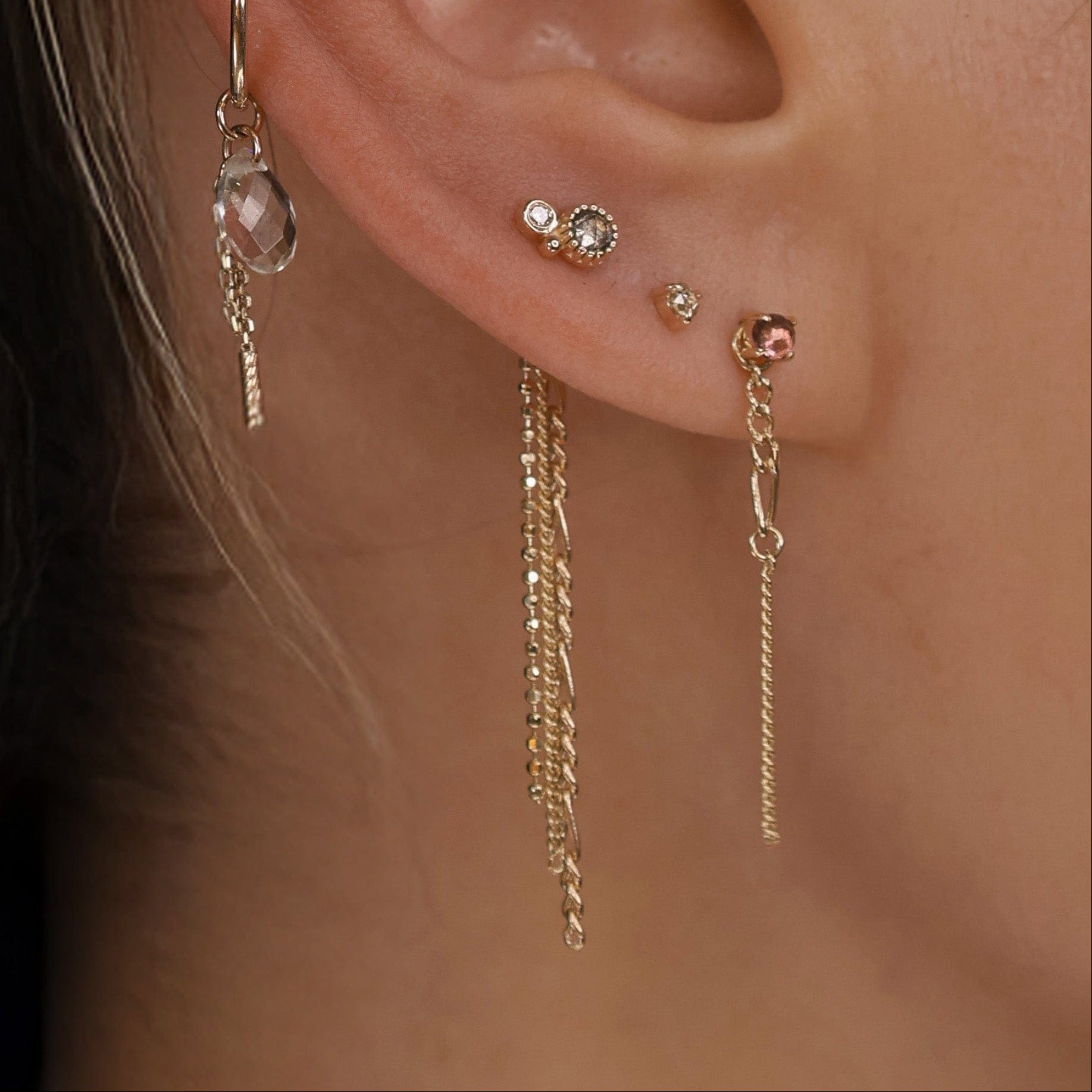 BEATTI Charms Gold Lin • Mixed-Link Drop Chain Charm MJC025 Lin • Mixed-Link Drop Chain Charm