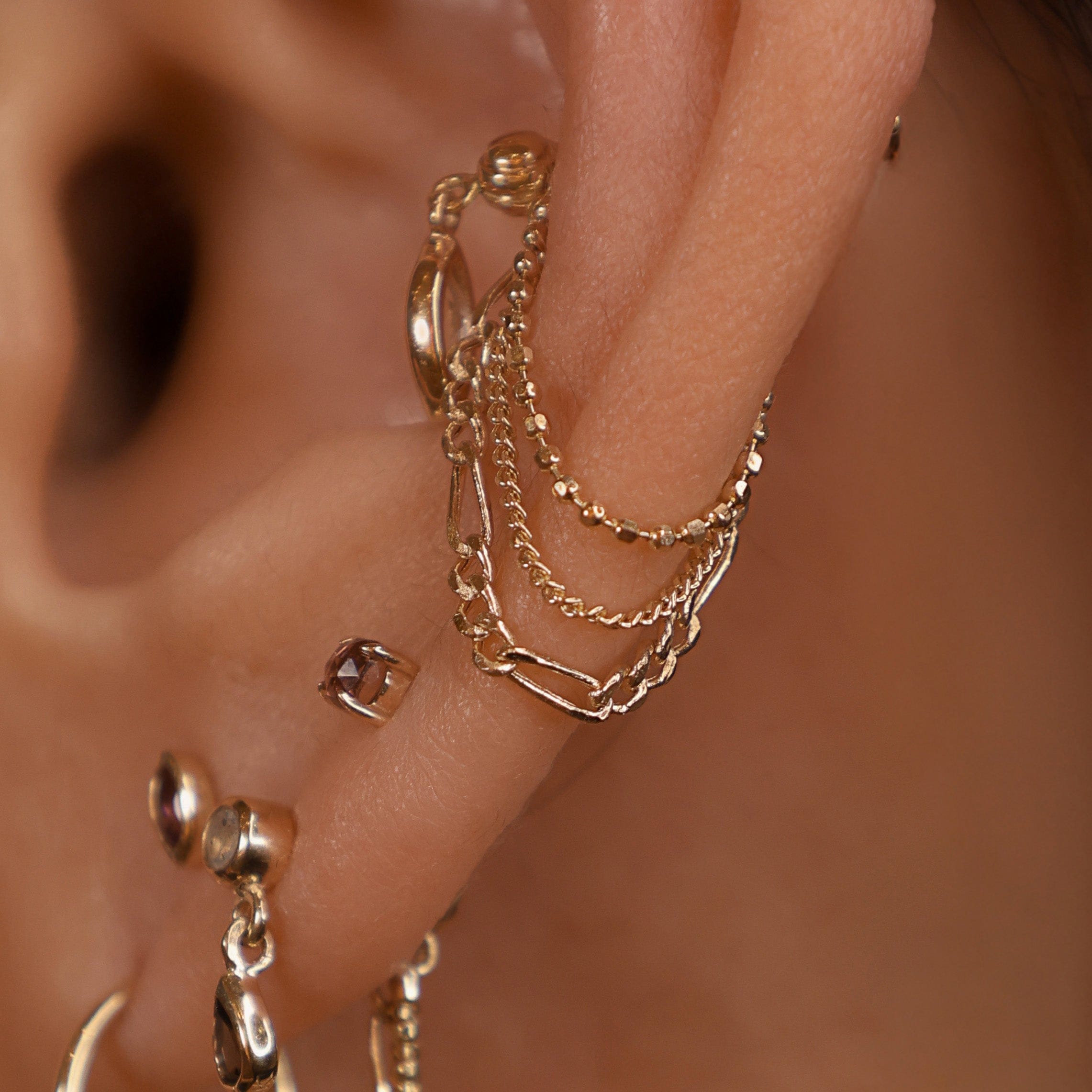 BEATTI Chain Attachments Gold Quinn • Triple Mixed Chain Attachment MJC024 Quinn • Triple Mixed Chain Attachment