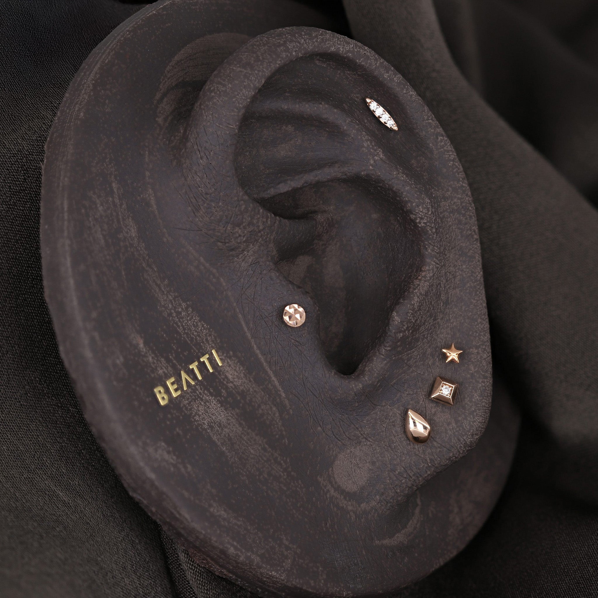 Petite CZ Bar Flat Back Stud