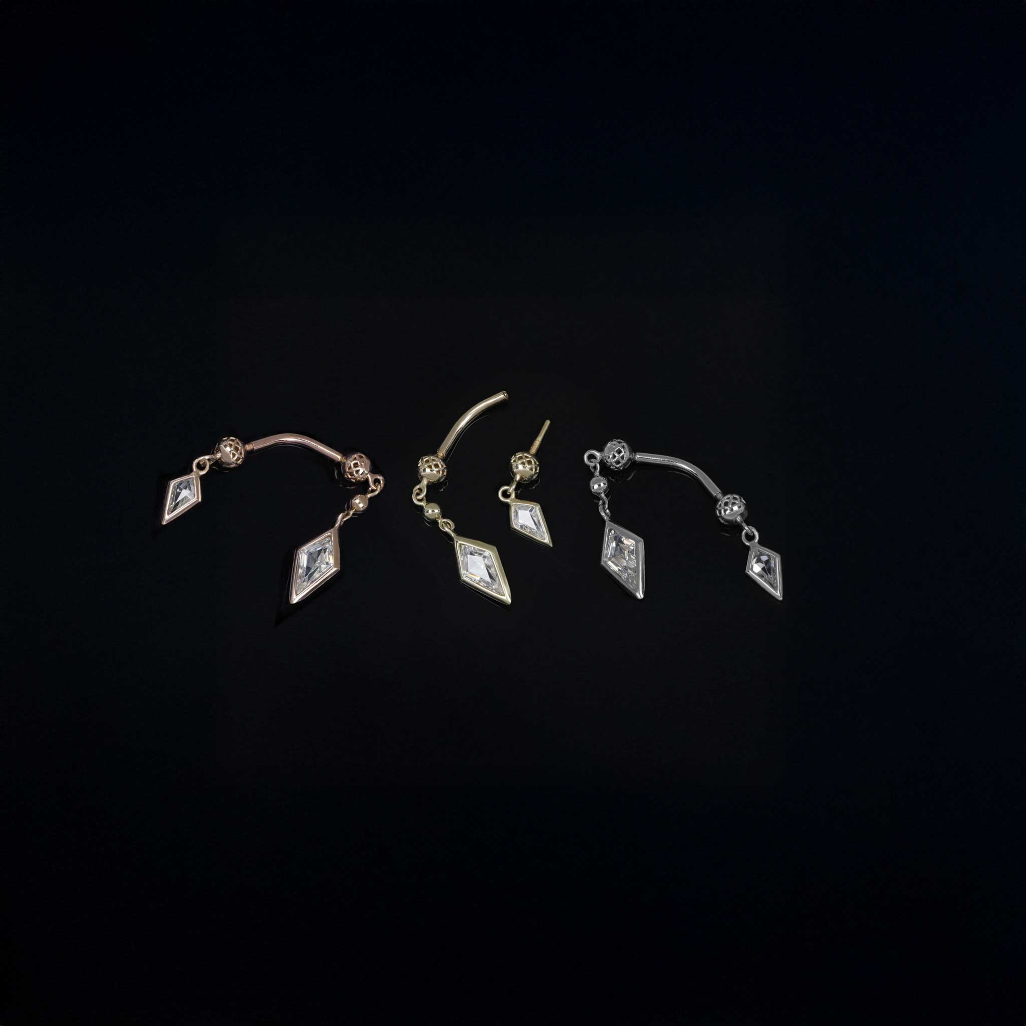 BEATTI Barbell Riké • Double Diamond Flip Curved Barbell Riké • Double Diamond Flip Curved Barbell