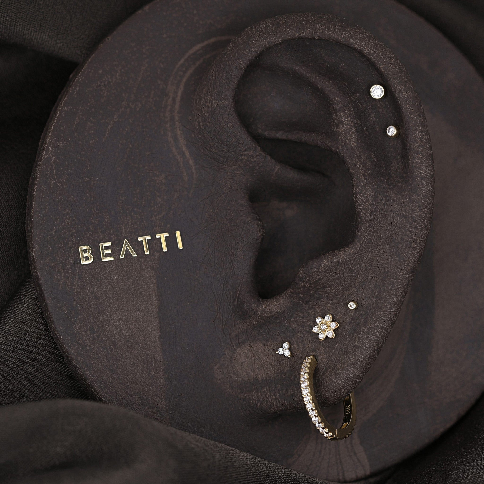 Tiny Bezel CZ Flat Back Stud