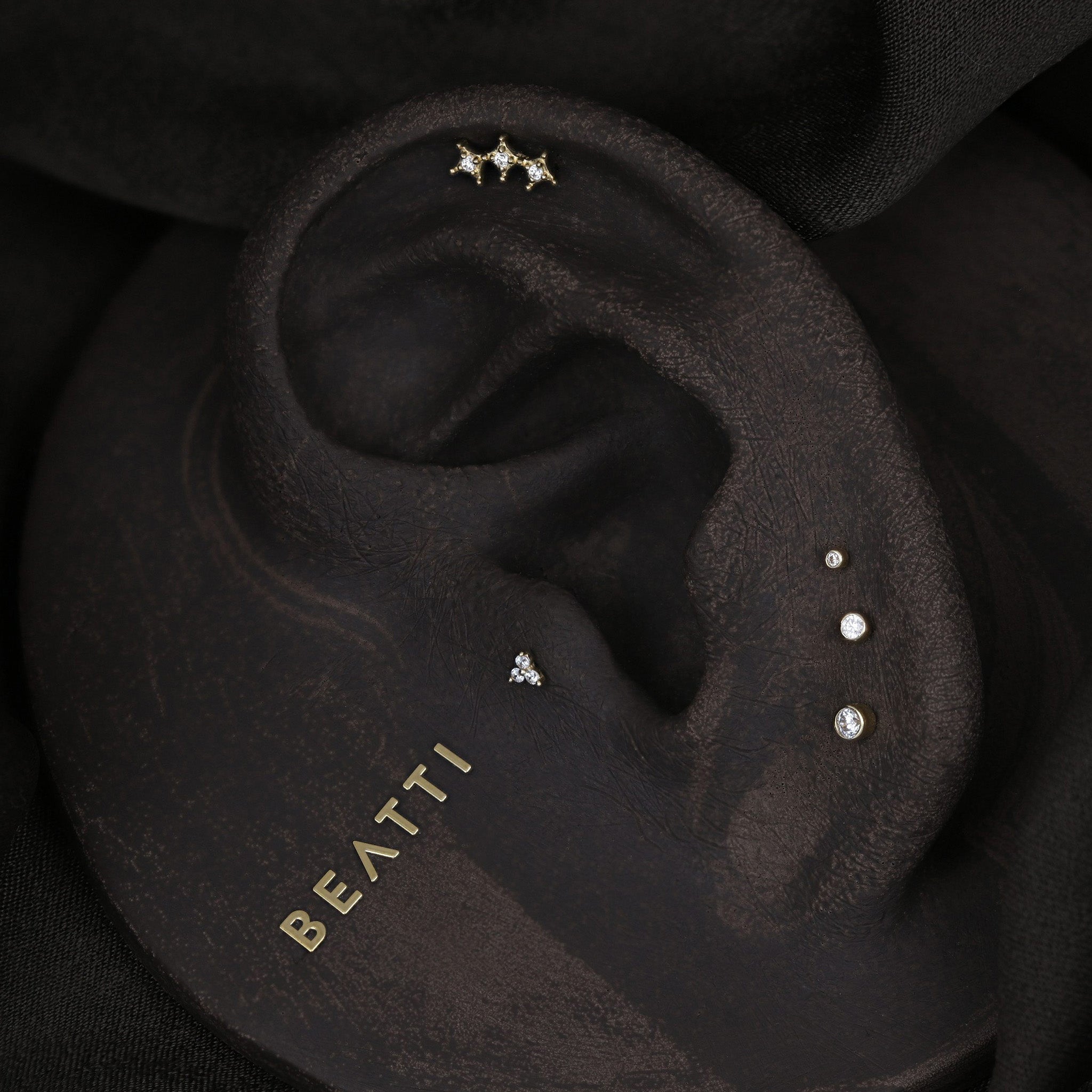 Micro Triangle CZ Flat Back Stud