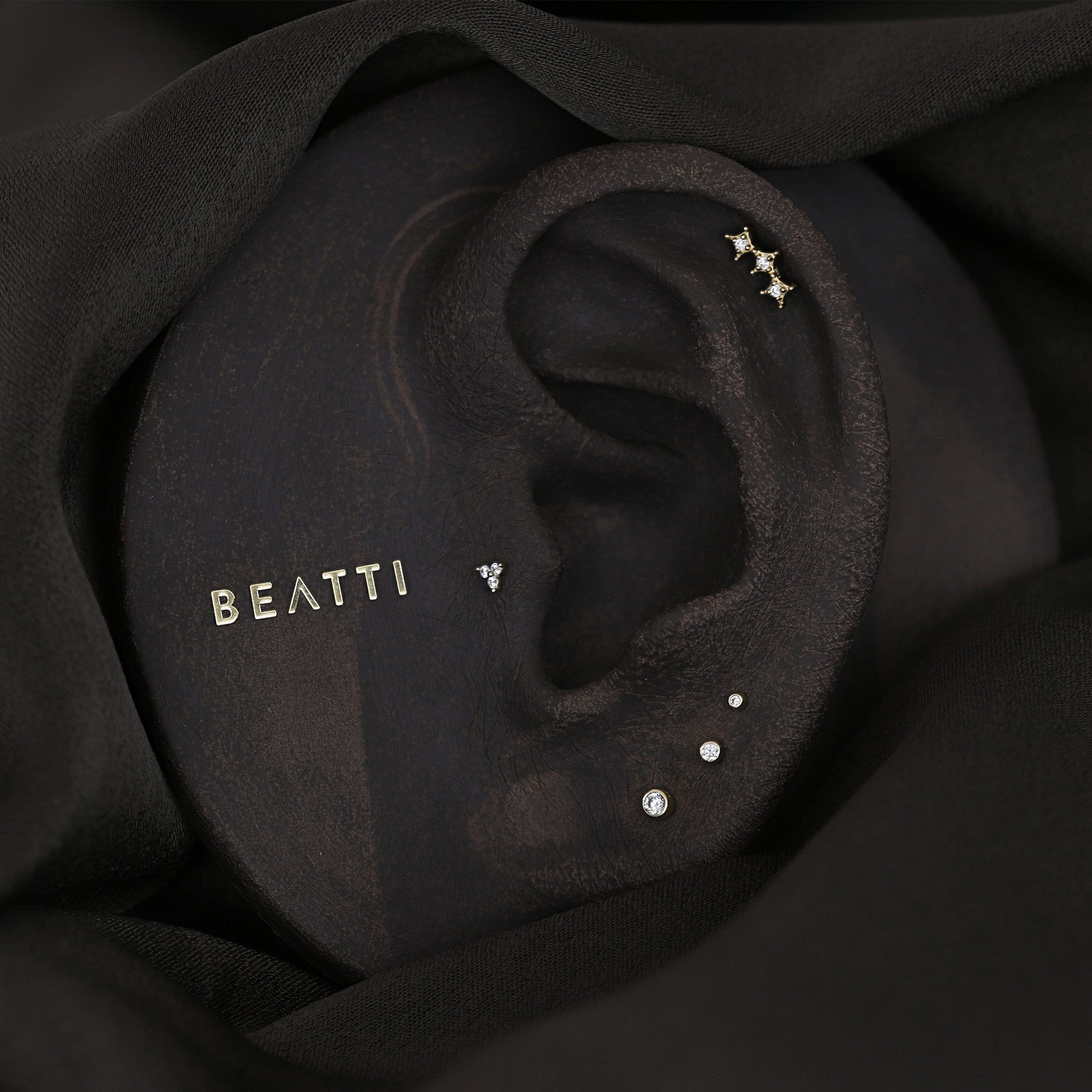 Tiny Bezel CZ Flat Back Stud