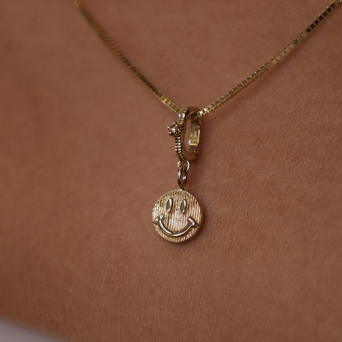 Reversible Textured Smiley Face Pendant