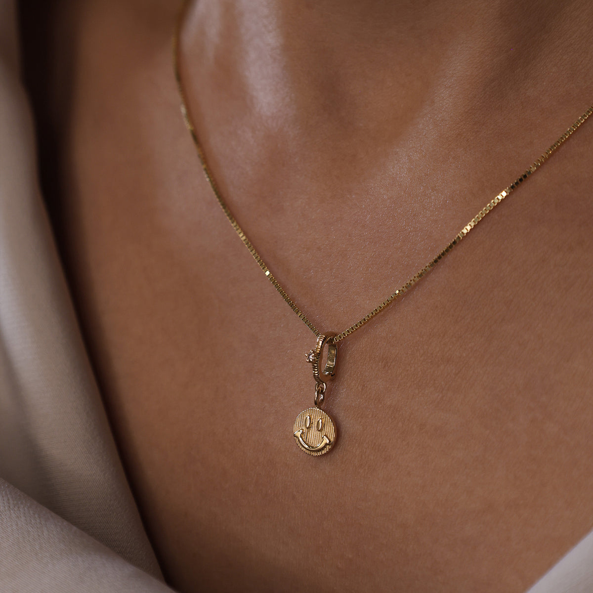 Reversible Textured Smiley Face Pendant