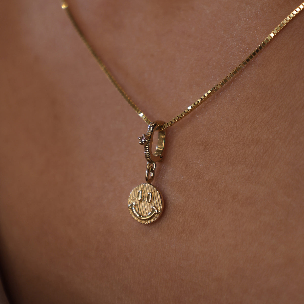 Reversible Textured Smiley Face Pendant