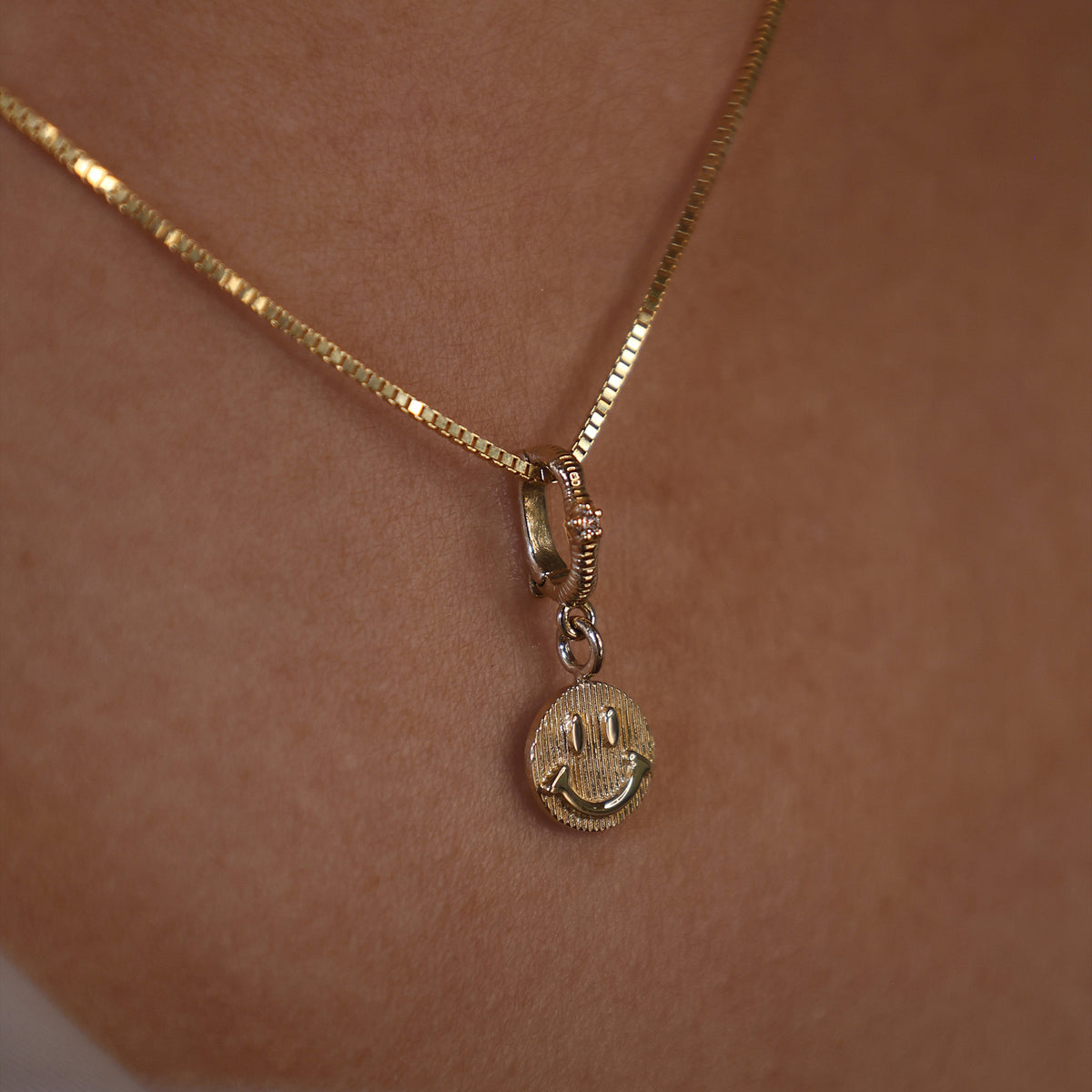 Reversible Textured Smiley Face Pendant