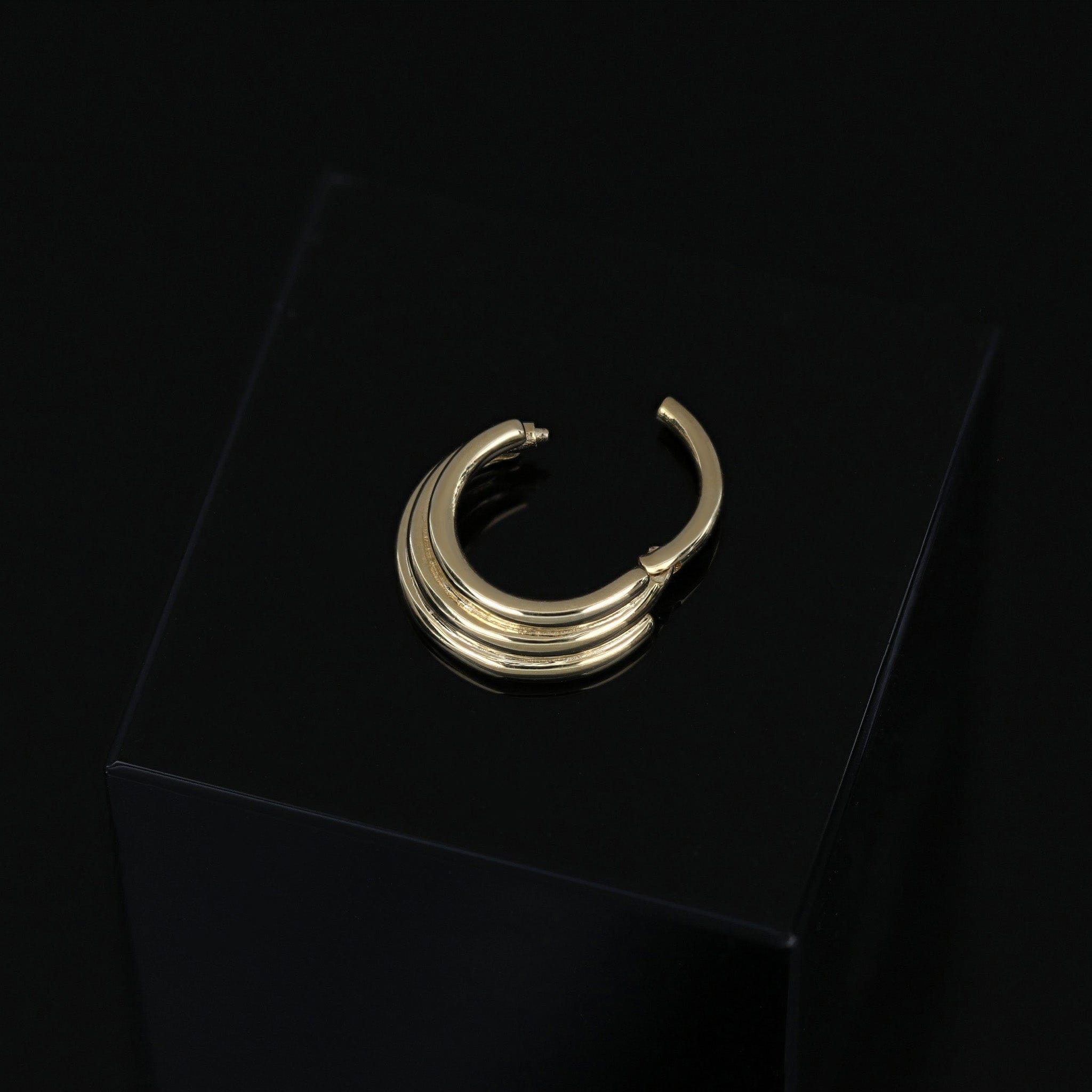 BEATTI Barbell Gold Triple Arc Septum Clicker 16G BJ2107 Triple Arc Septum Clicker 16G