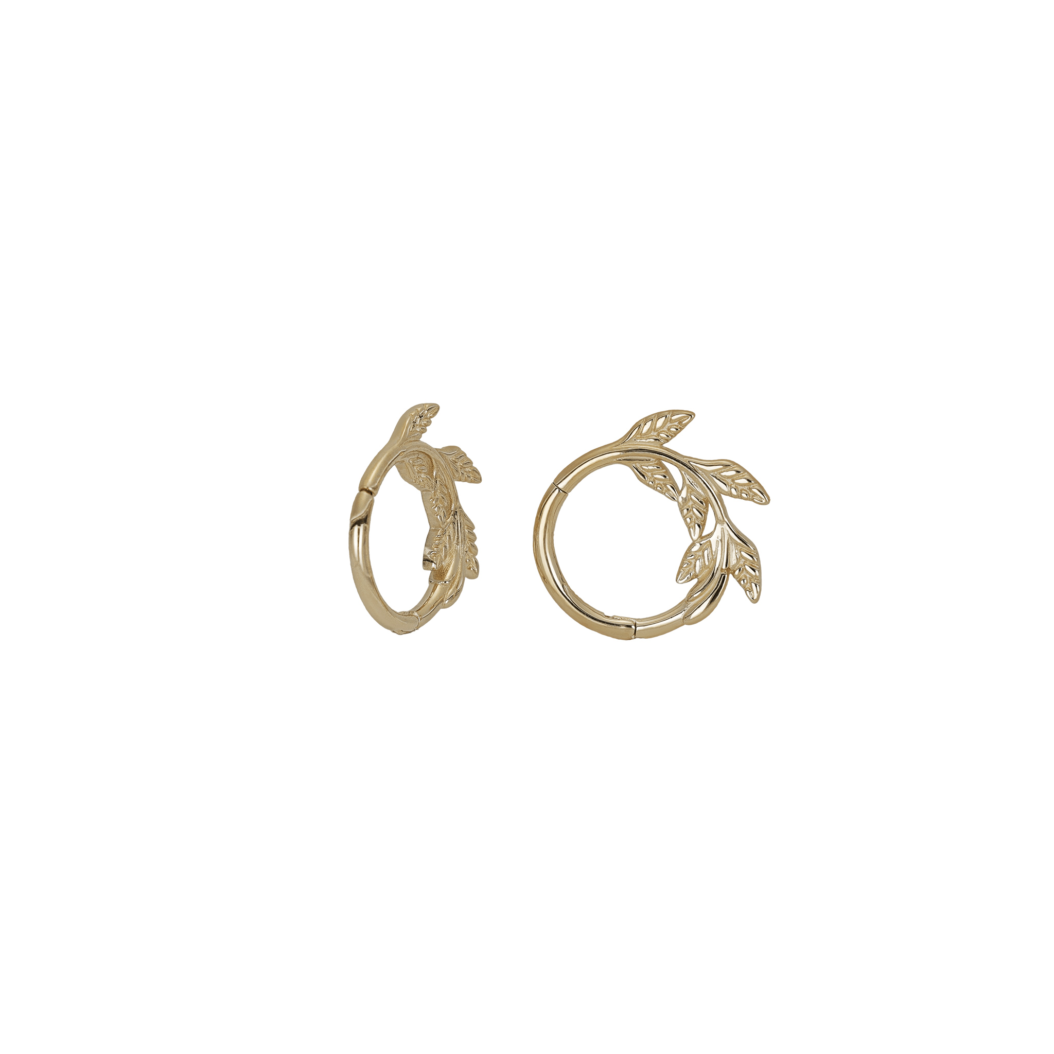 BEATTI Hoops NEW 14K Solid Gold Leaf Clicker Hoop NEW 14K Solid Gold Leaf Clicker Hoop