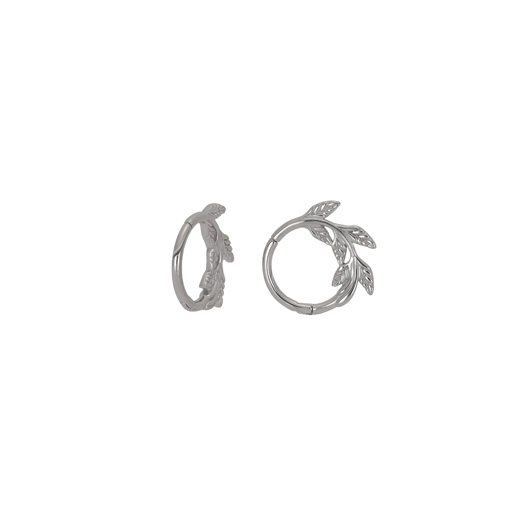 BEATTI Hoops NEW 14K Solid Gold Leaf Clicker Hoop NEW 14K Solid Gold Leaf Clicker Hoop